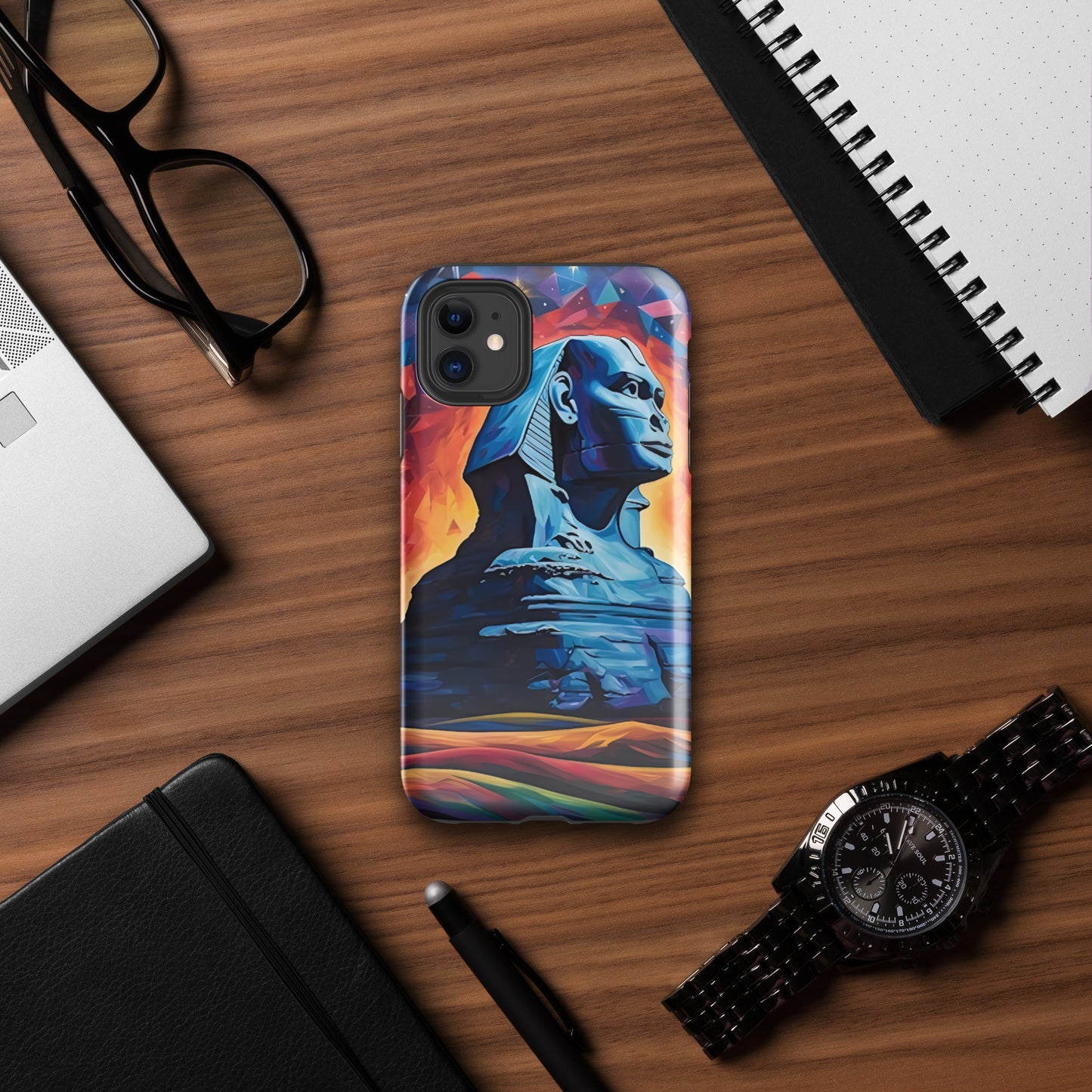 Coque d'iPhone® rigide : Le Sphinx de Gizeh, mystère aux pieds des pyramides