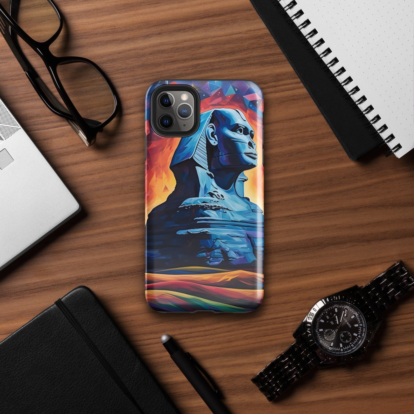 Coque d'iPhone® rigide : Le Sphinx de Gizeh, mystère aux pieds des pyramides