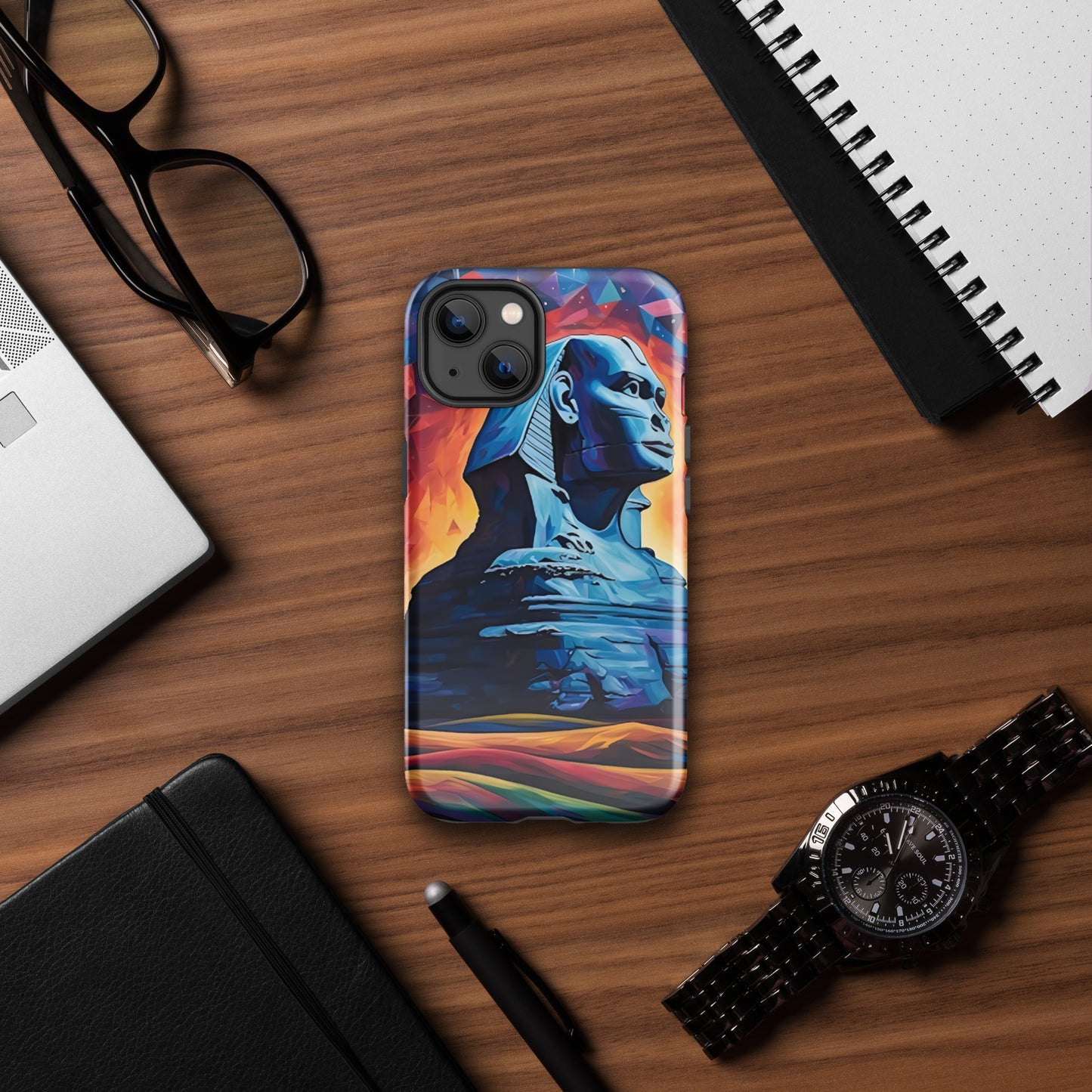 Coque d'iPhone® rigide : Le Sphinx de Gizeh, mystère aux pieds des pyramides