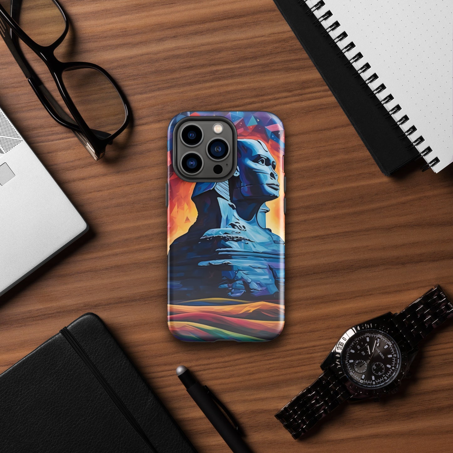 Coque d'iPhone® rigide : Le Sphinx de Gizeh, mystère aux pieds des pyramides