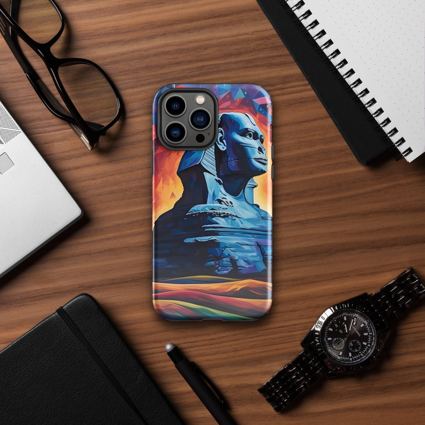Coque d'iPhone® rigide : Le Sphinx de Gizeh, mystère aux pieds des pyramides