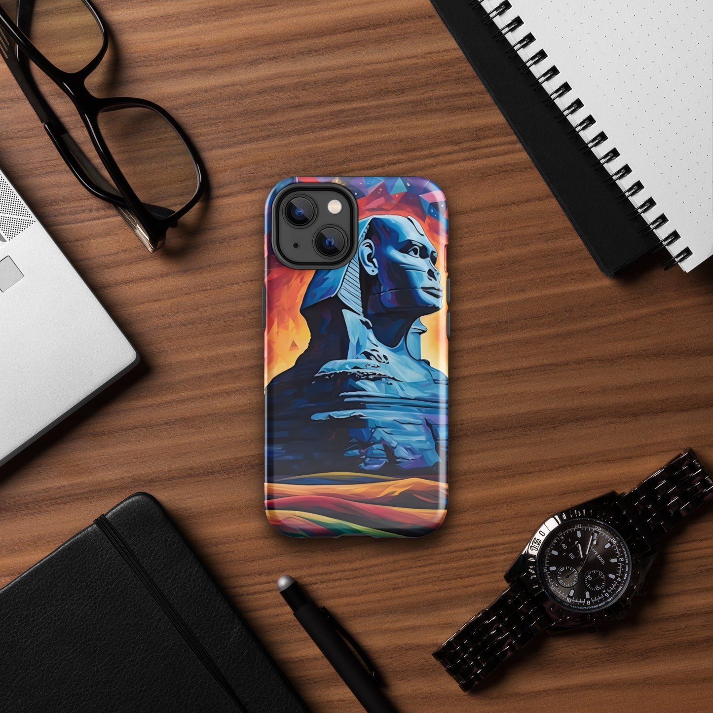 Coque d'iPhone® rigide : Le Sphinx de Gizeh, mystère aux pieds des pyramides