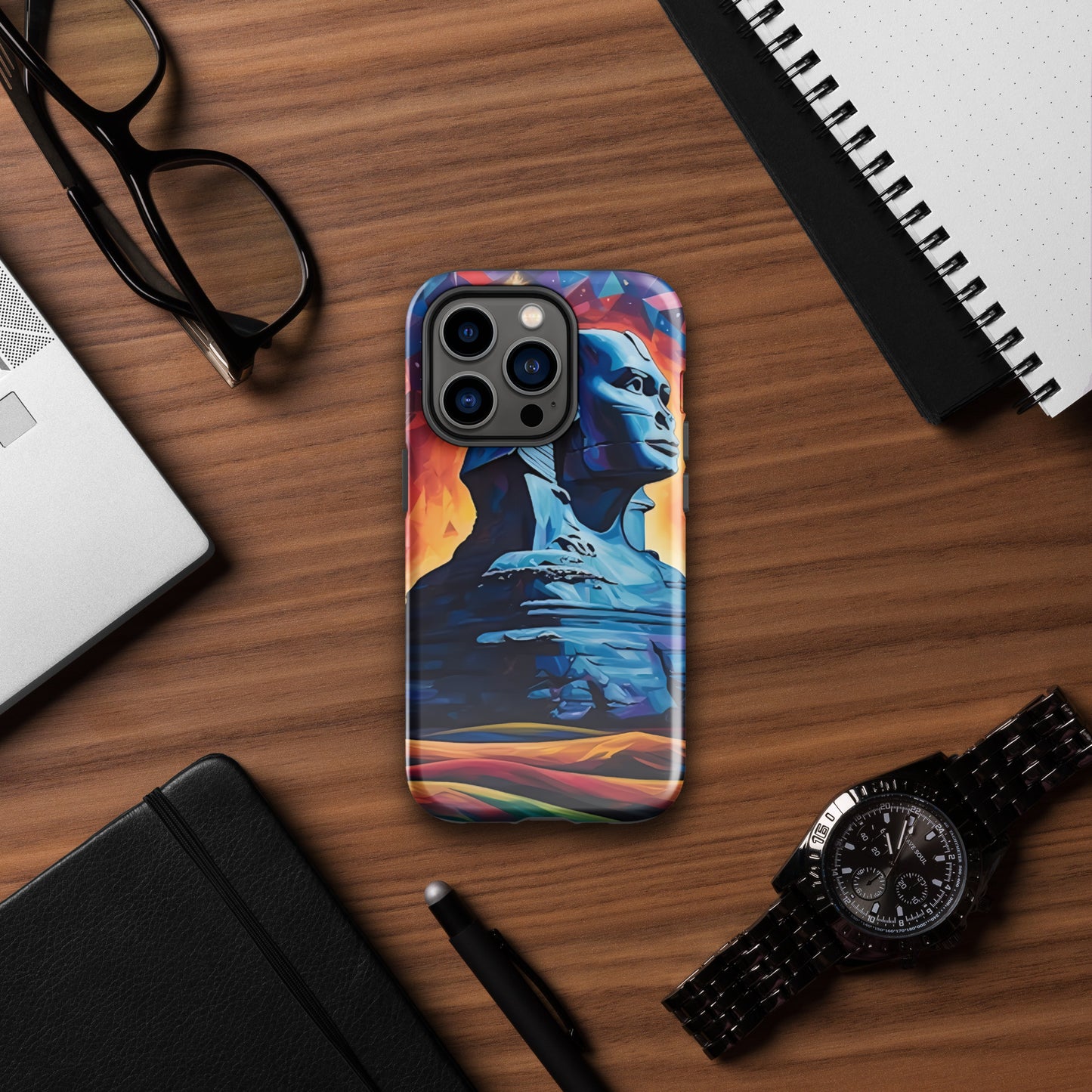 Coque d'iPhone® rigide : Le Sphinx de Gizeh, mystère aux pieds des pyramides