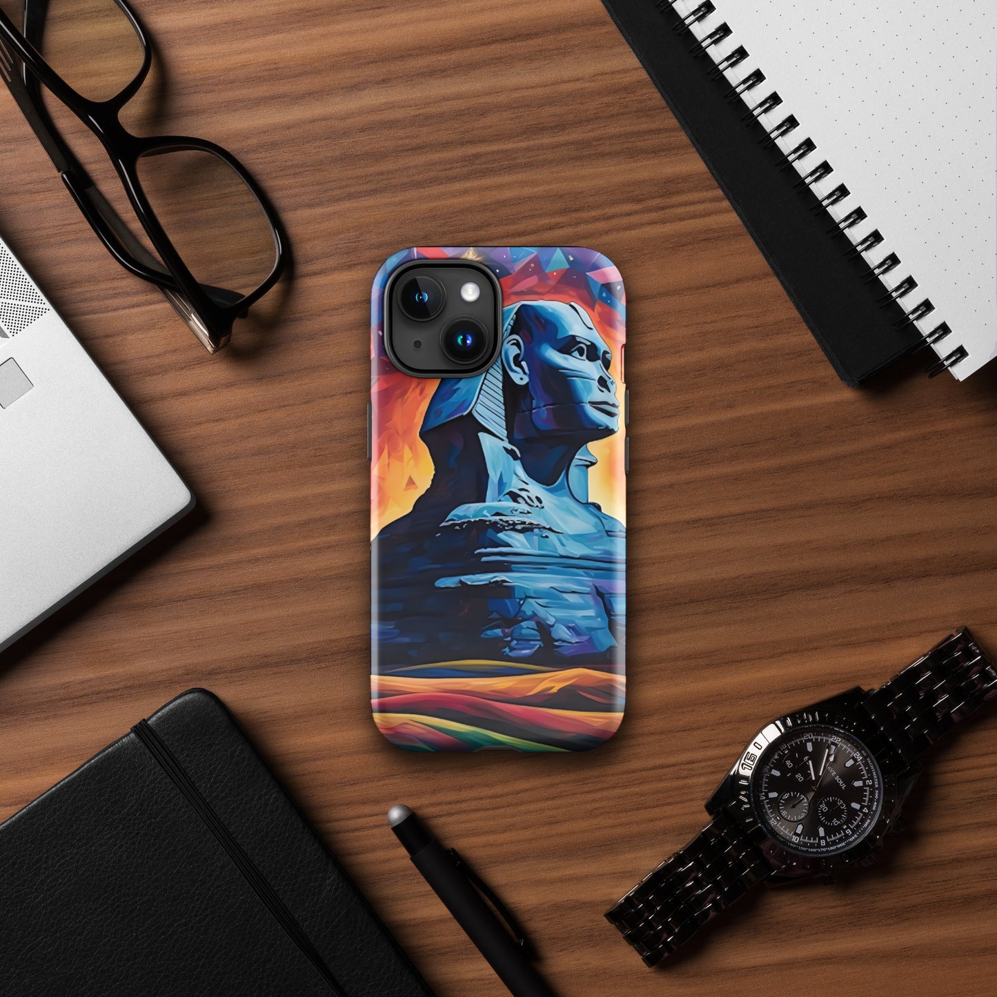 Coque d'iPhone® rigide : Le Sphinx de Gizeh, mystère aux pieds des pyramides