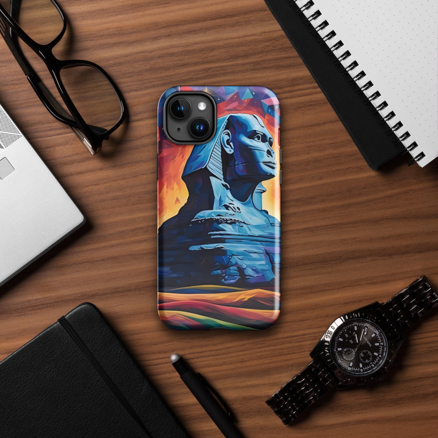 Coque d'iPhone® rigide : Le Sphinx de Gizeh, mystère aux pieds des pyramides