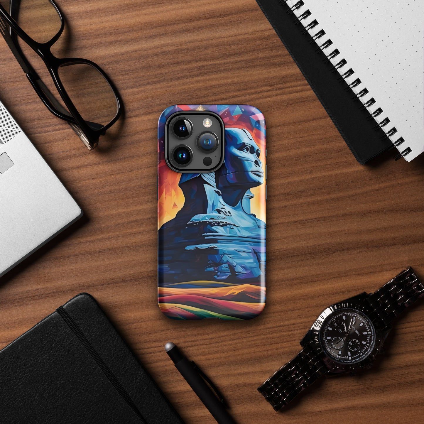 Coque d'iPhone® rigide : Le Sphinx de Gizeh, mystère aux pieds des pyramides