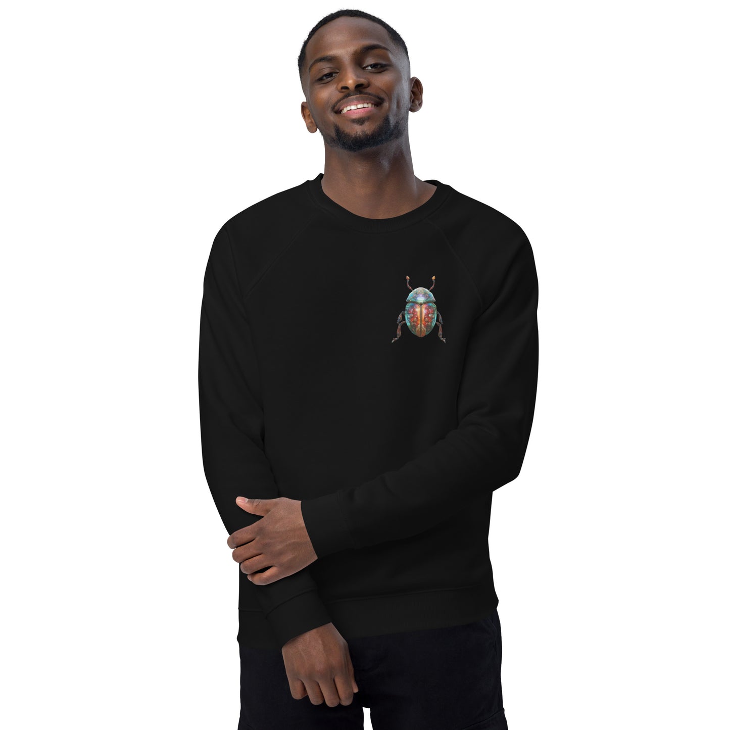 Sweatshirt écologique raglan unisexe : Scarabée égyptien