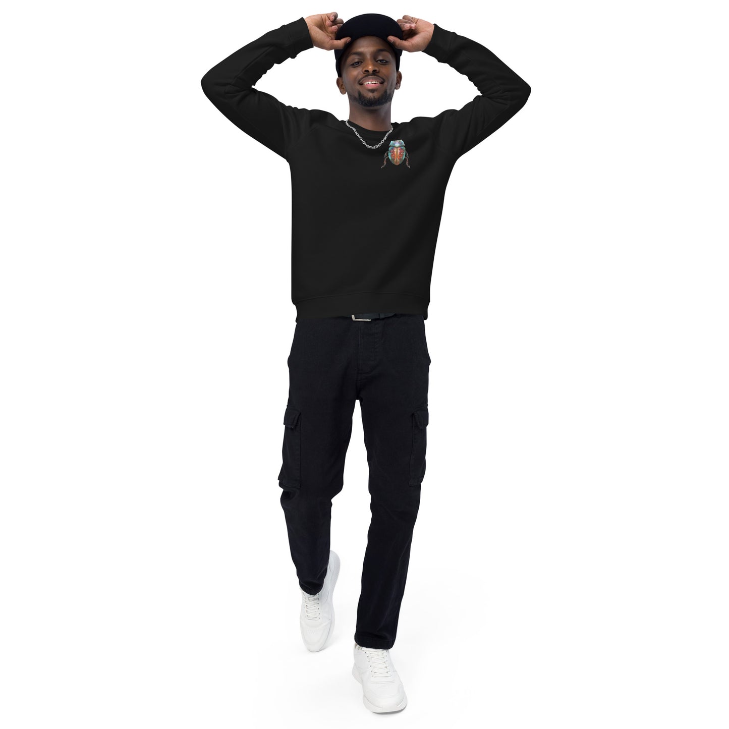 Sweatshirt écologique raglan unisexe : Scarabée égyptien