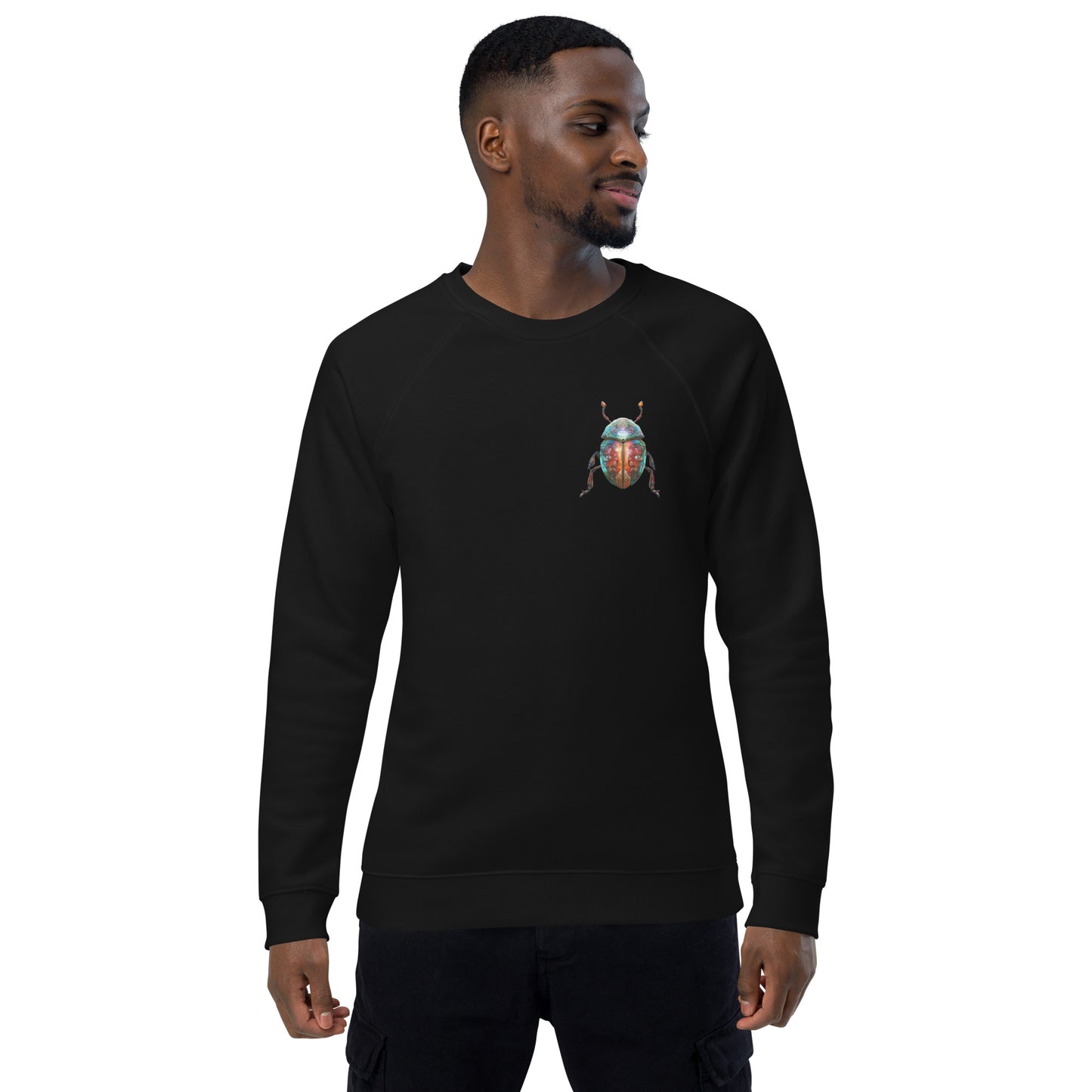 Sweatshirt écologique raglan unisexe : Scarabée égyptien