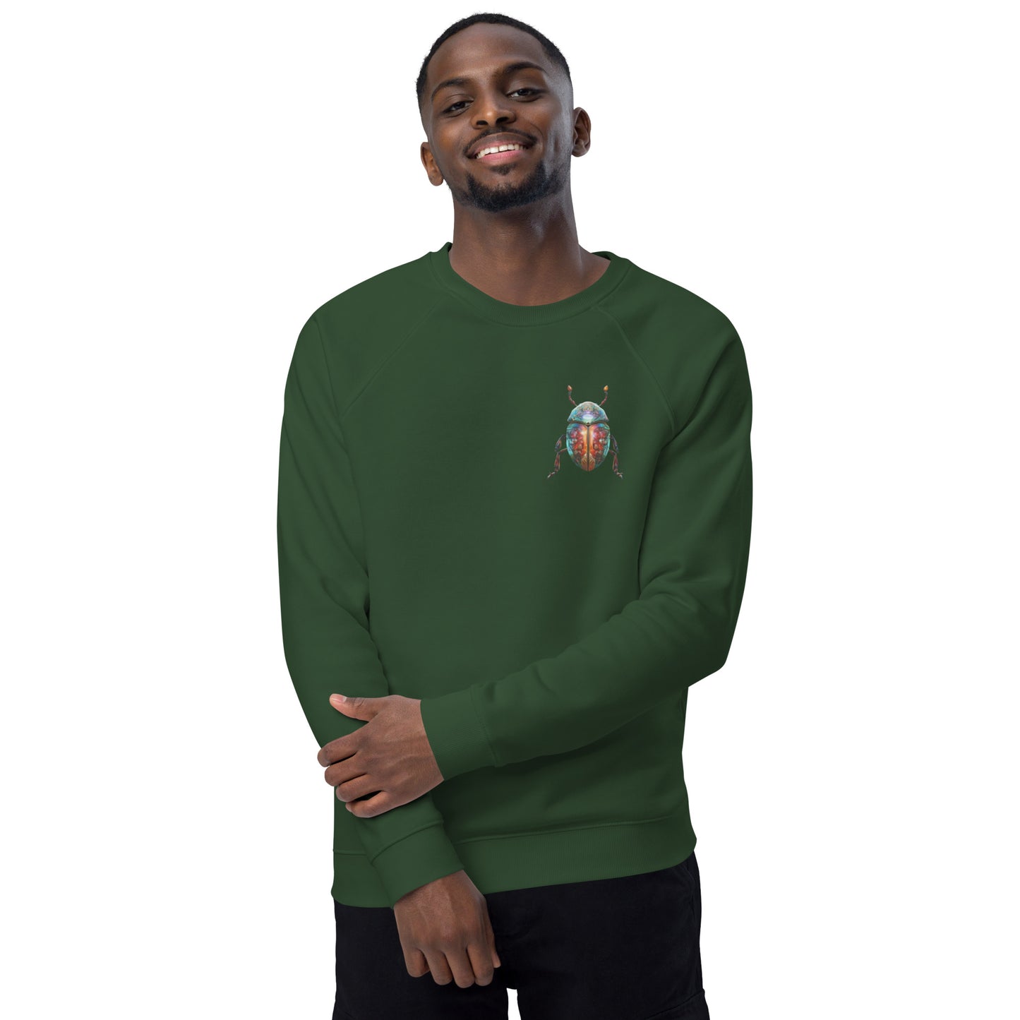 Sweatshirt écologique raglan unisexe : Scarabée égyptien