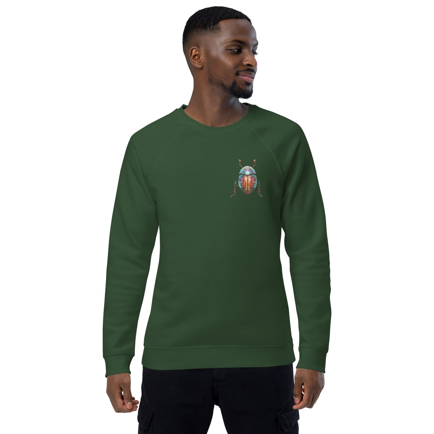 Sweatshirt écologique raglan unisexe : Scarabée égyptien