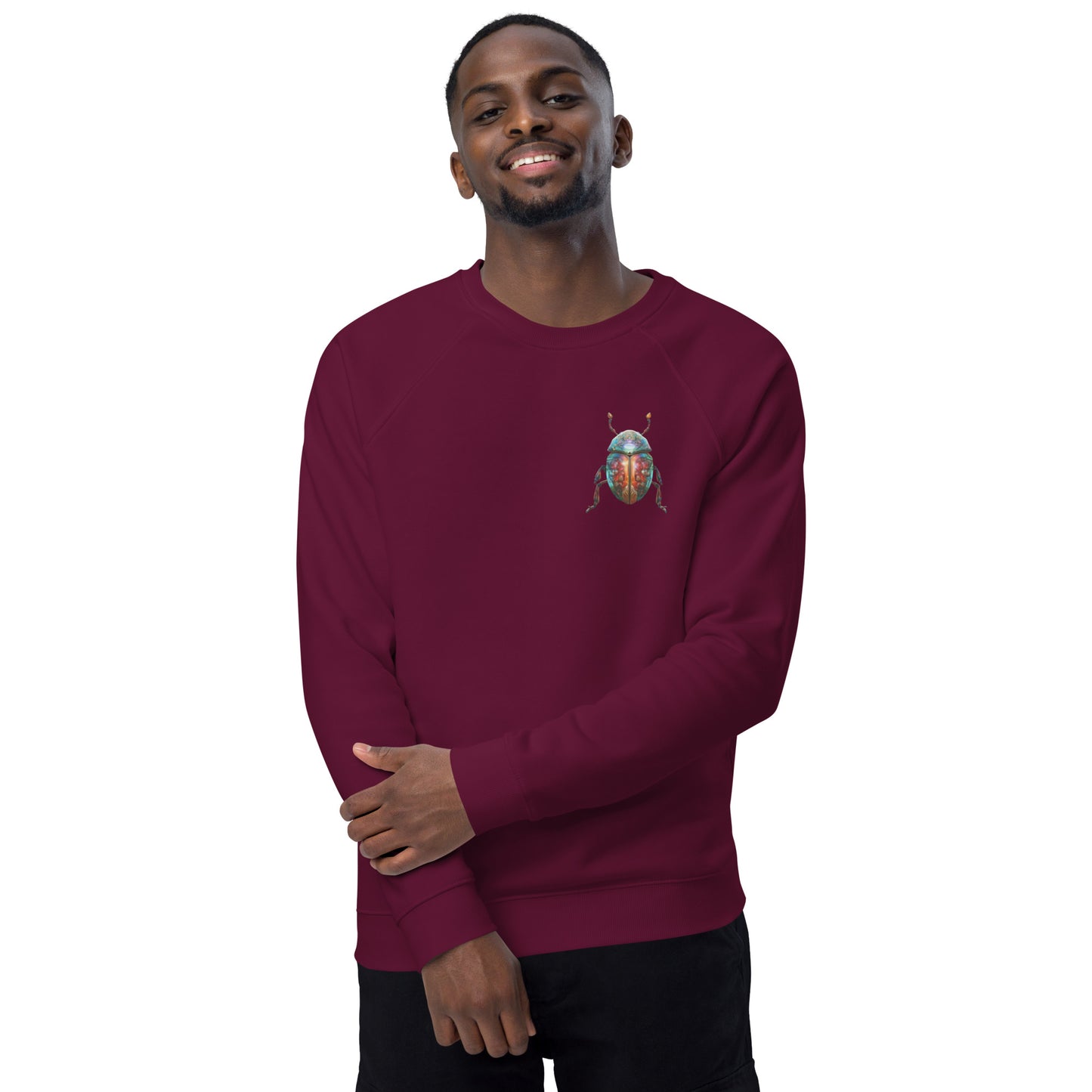 Sweatshirt écologique raglan unisexe : Scarabée égyptien