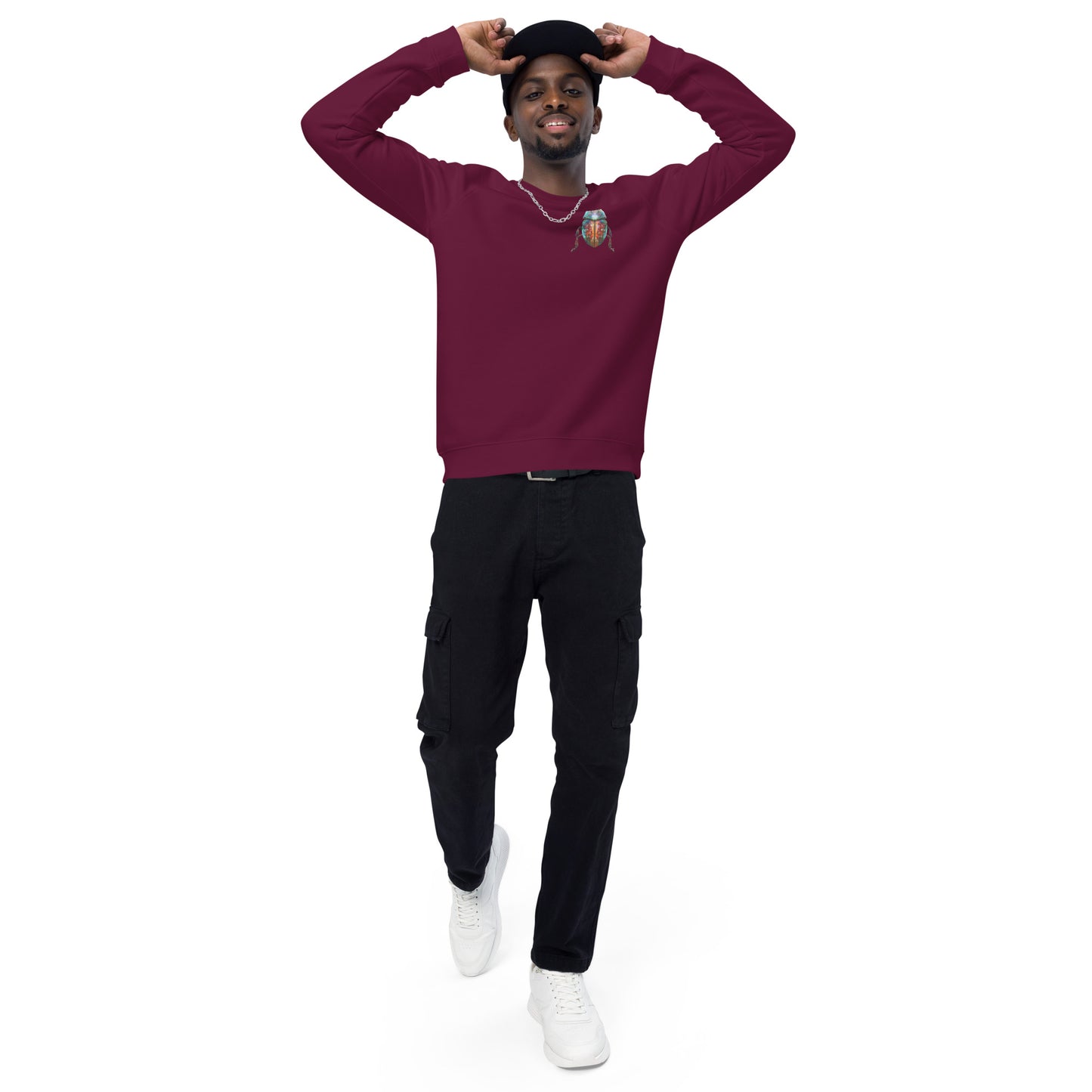 Sweatshirt écologique raglan unisexe : Scarabée égyptien