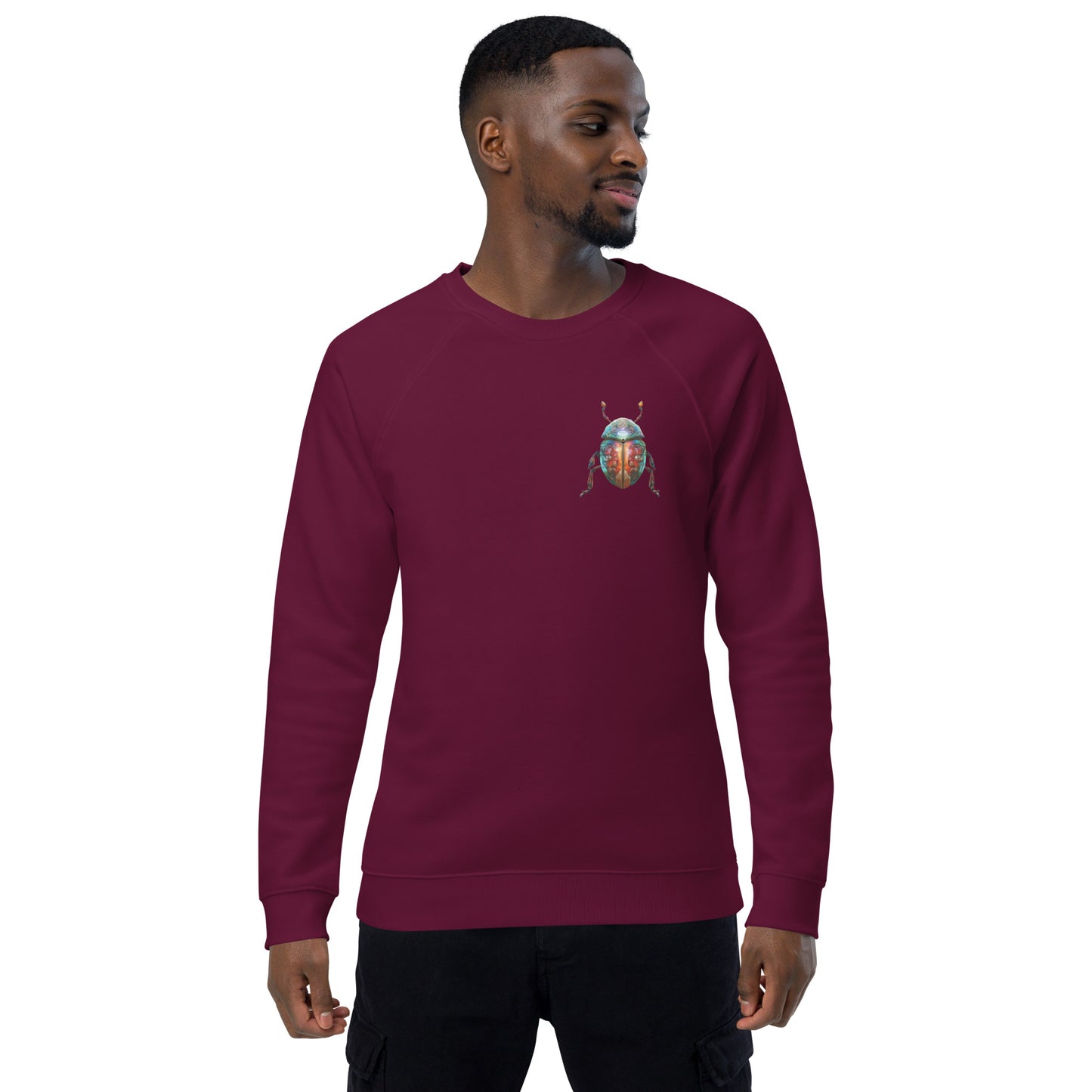 Sweatshirt écologique raglan unisexe : Scarabée égyptien