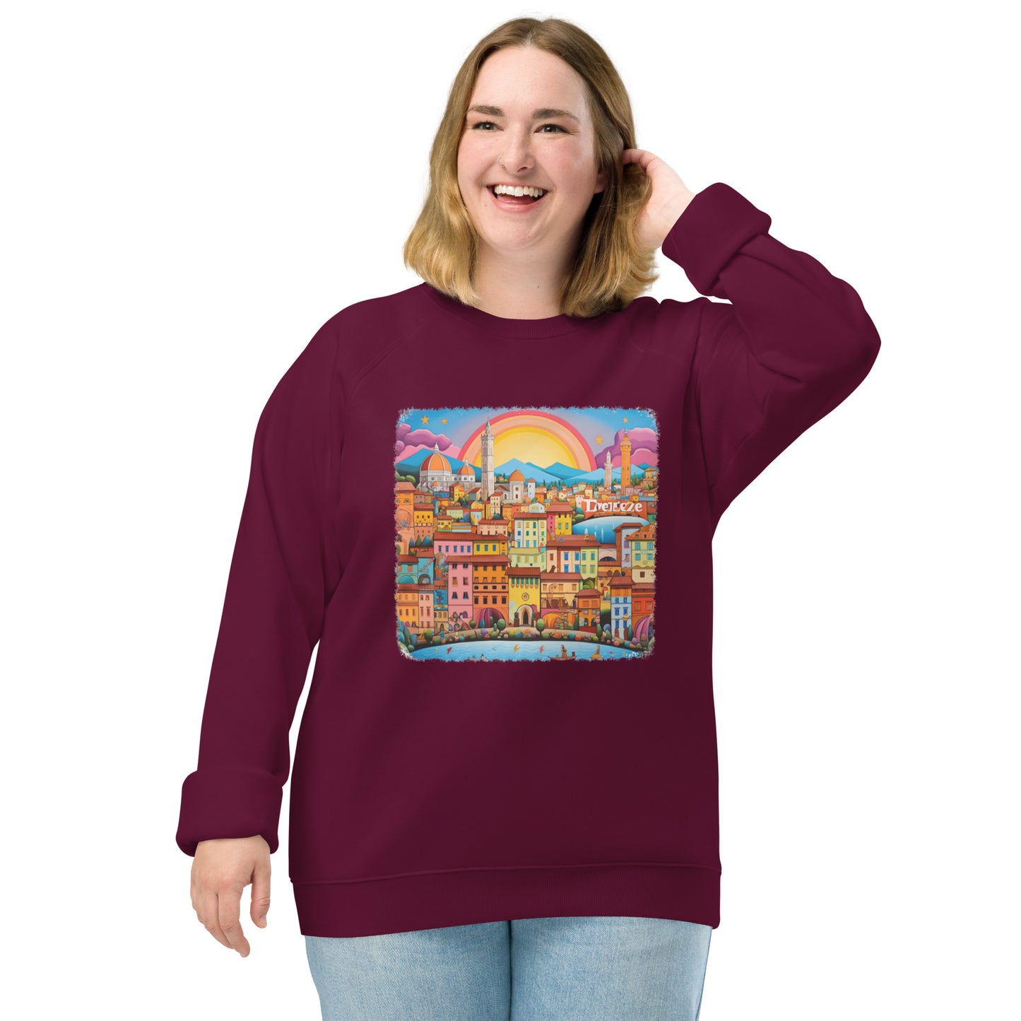 Sweatshirt écologique raglan unisexe : Au sommet de la Renaissance