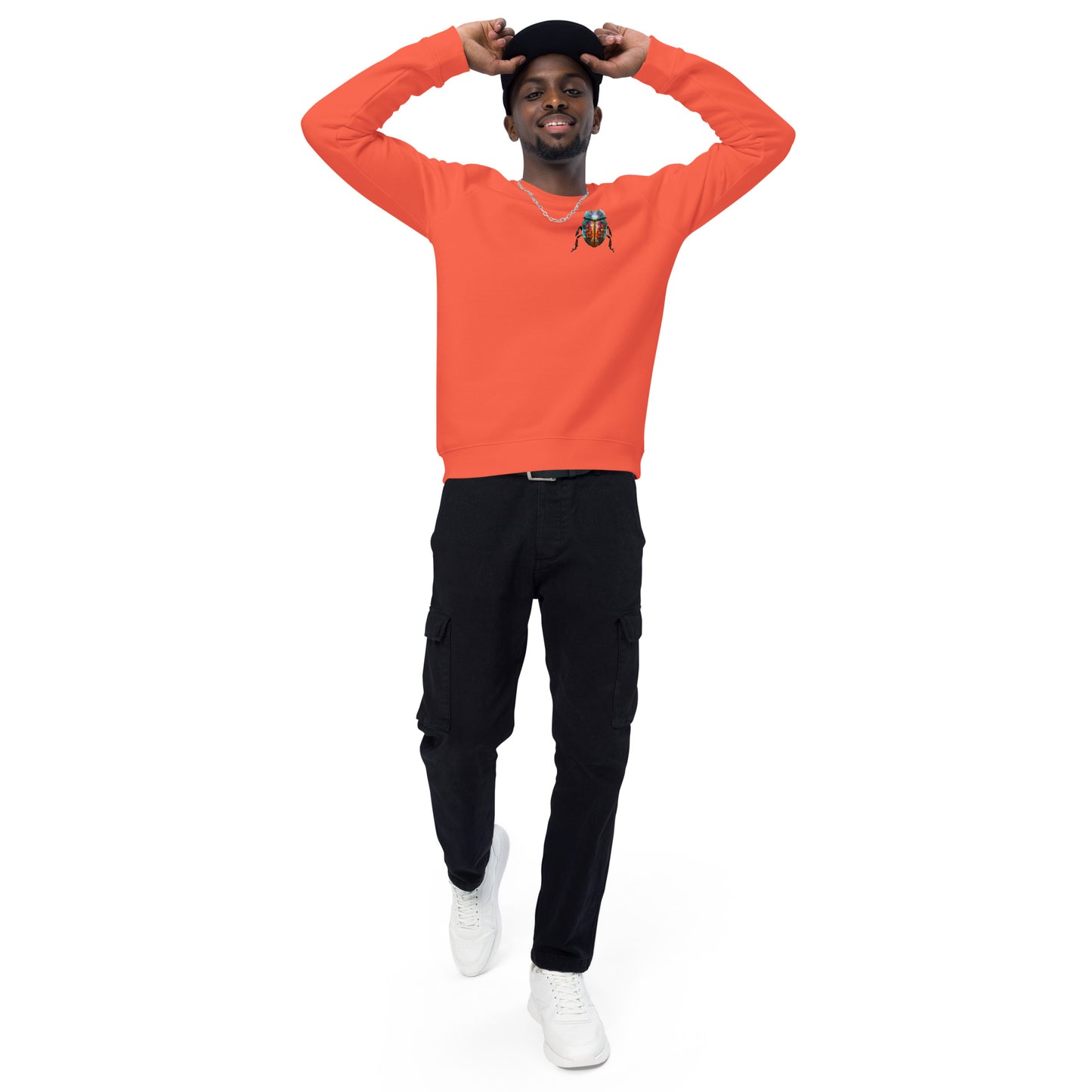 Sweatshirt écologique raglan unisexe : Scarabée égyptien