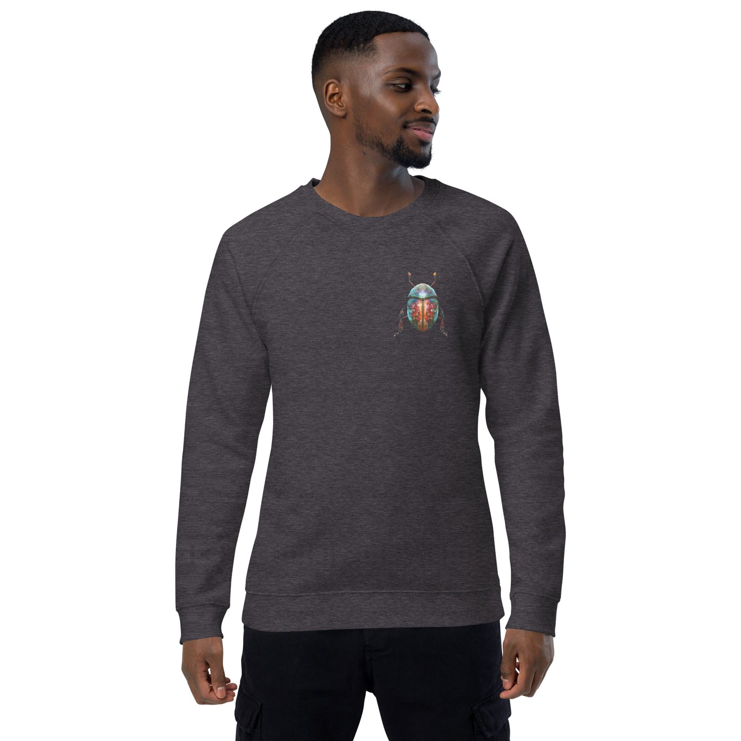 Sweatshirt écologique raglan unisexe : Scarabée égyptien