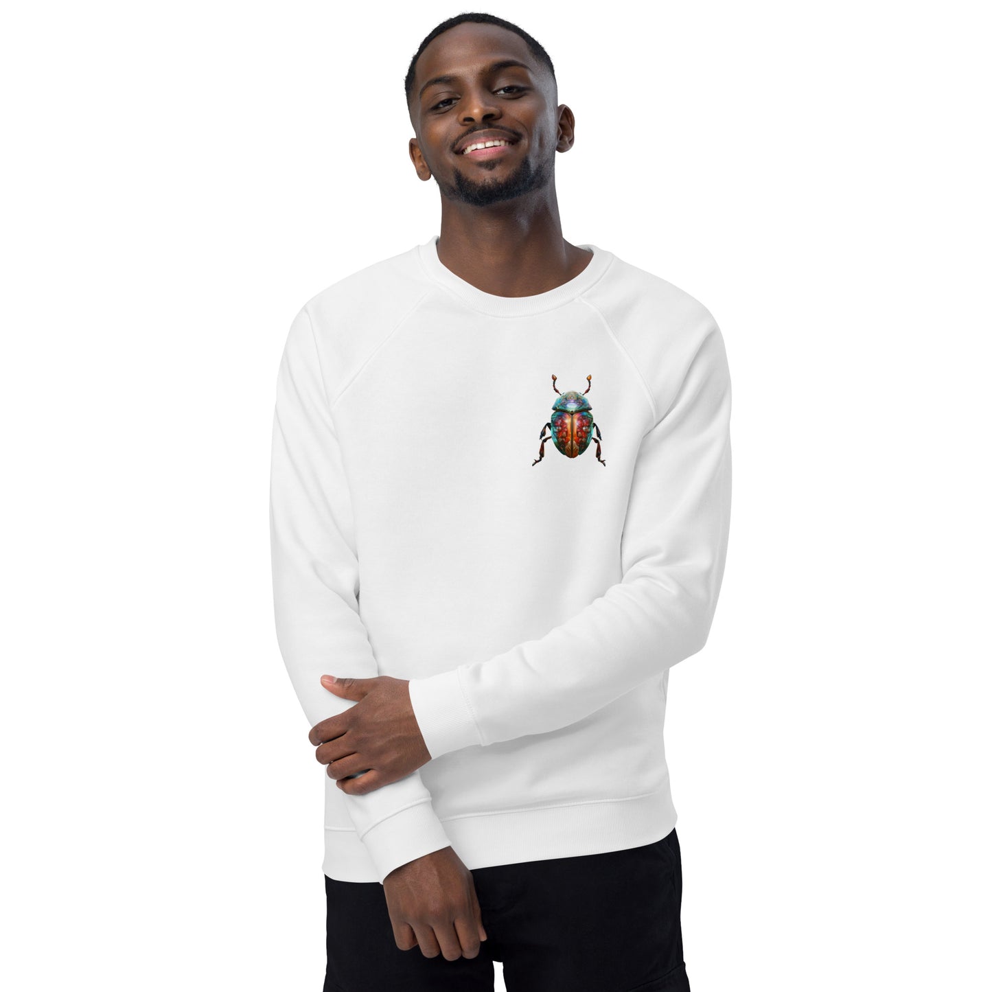 Sweatshirt écologique raglan unisexe : Scarabée égyptien
