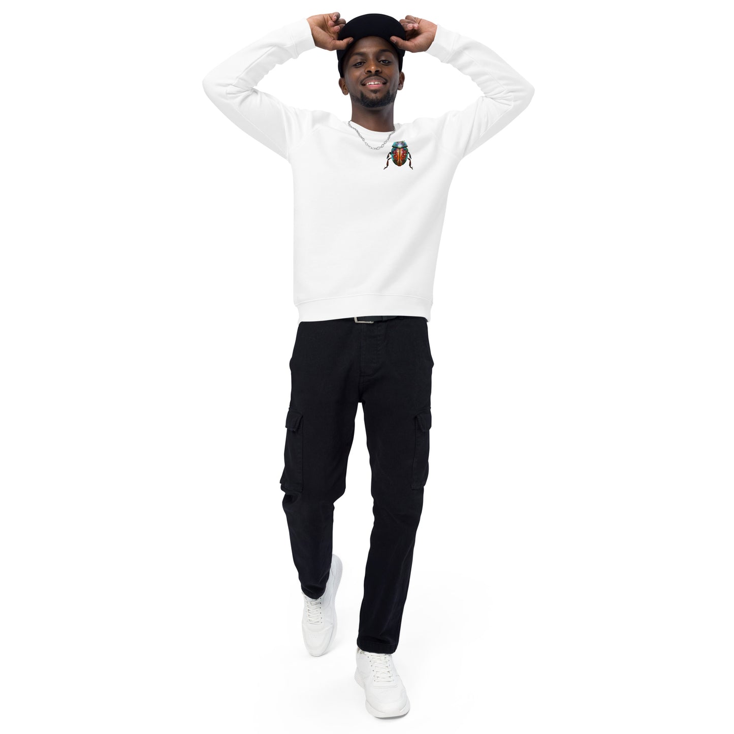 Sweatshirt écologique raglan unisexe : Scarabée égyptien