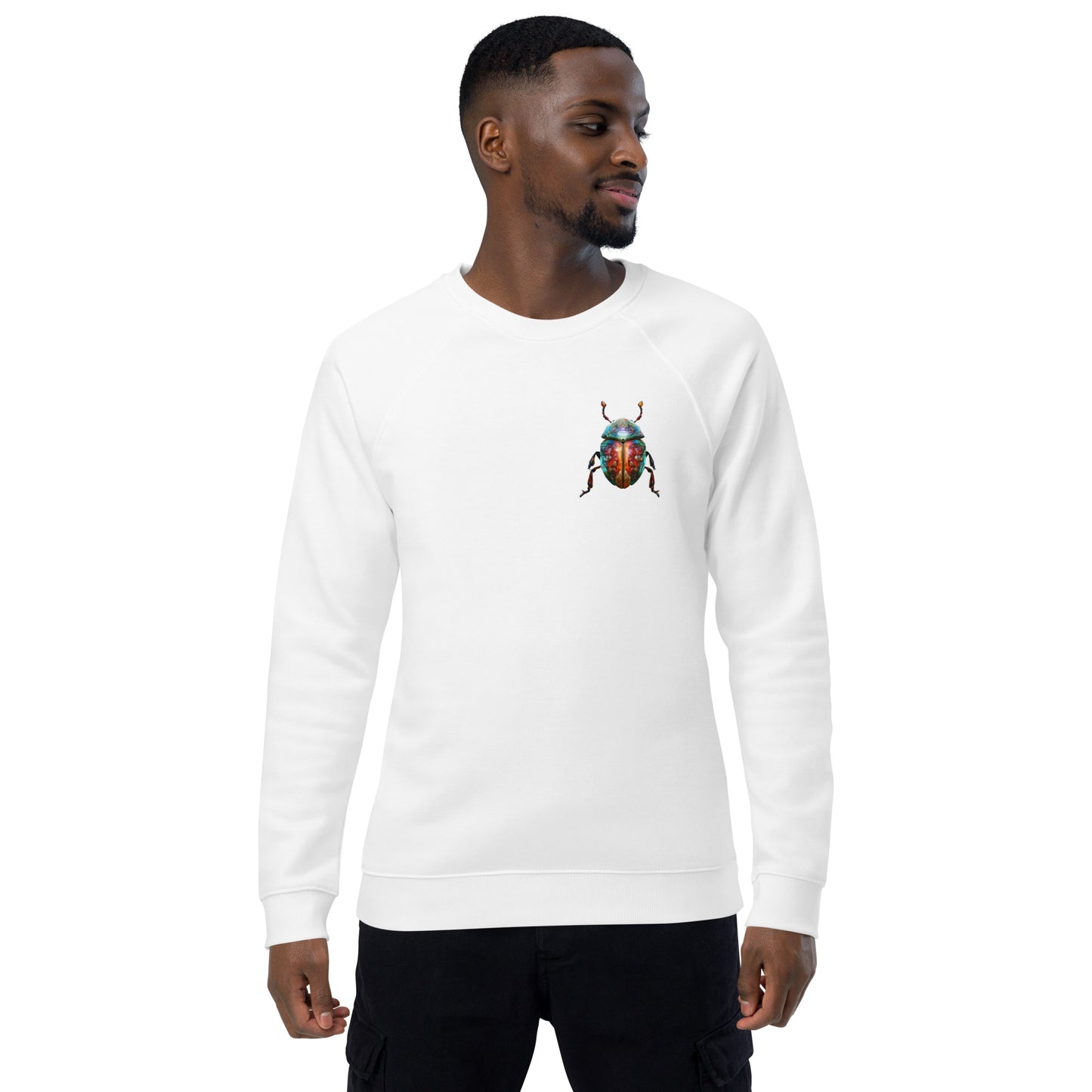 Sweatshirt écologique raglan unisexe : Scarabée égyptien