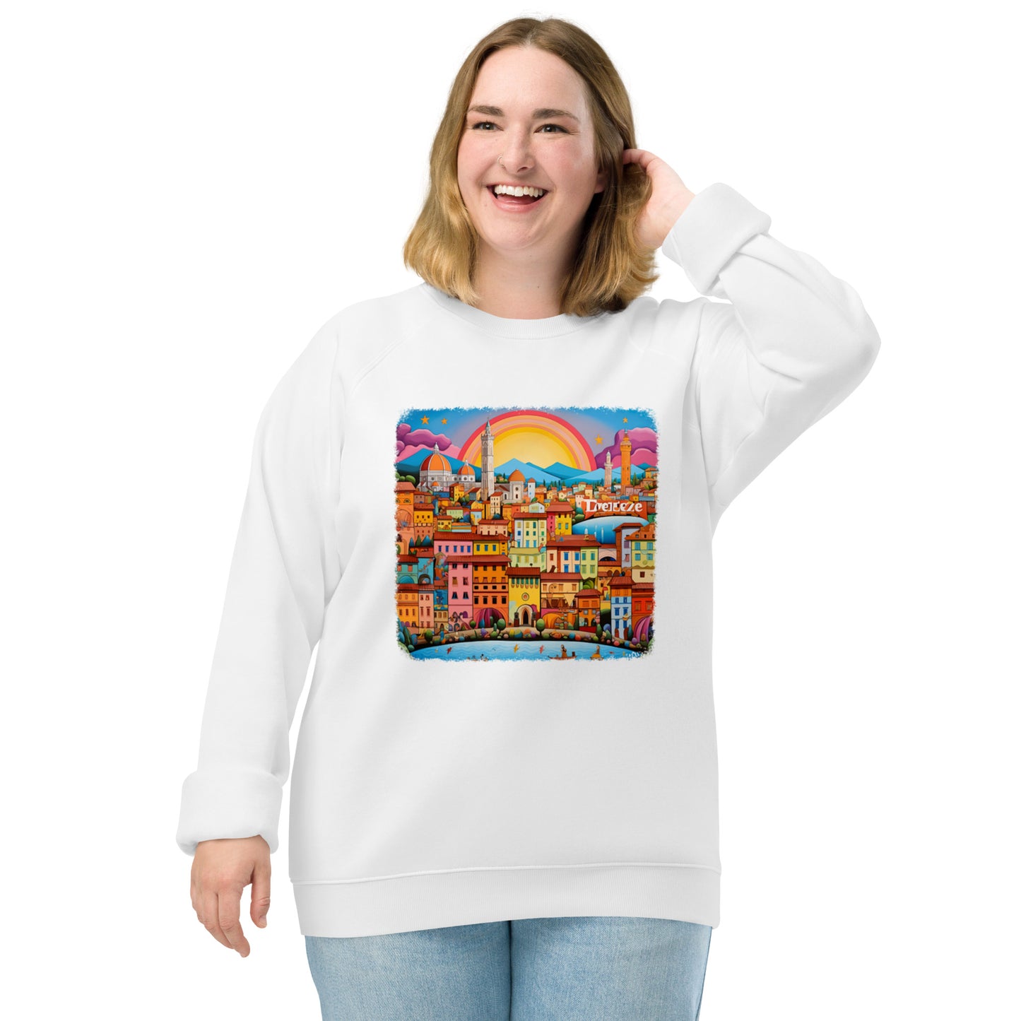 Sweatshirt écologique raglan unisexe : Au sommet de la Renaissance