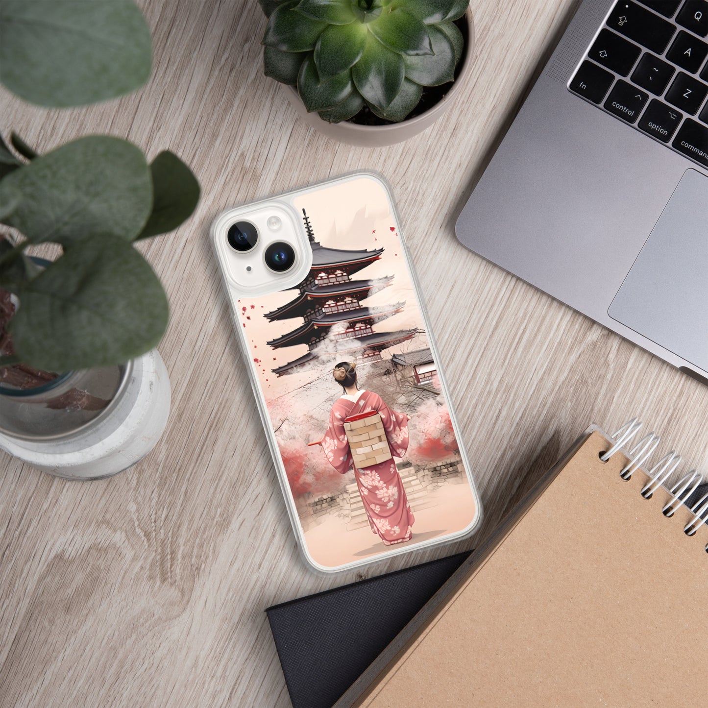 Coque pour iPhone® : Kyoto, geisha en rose