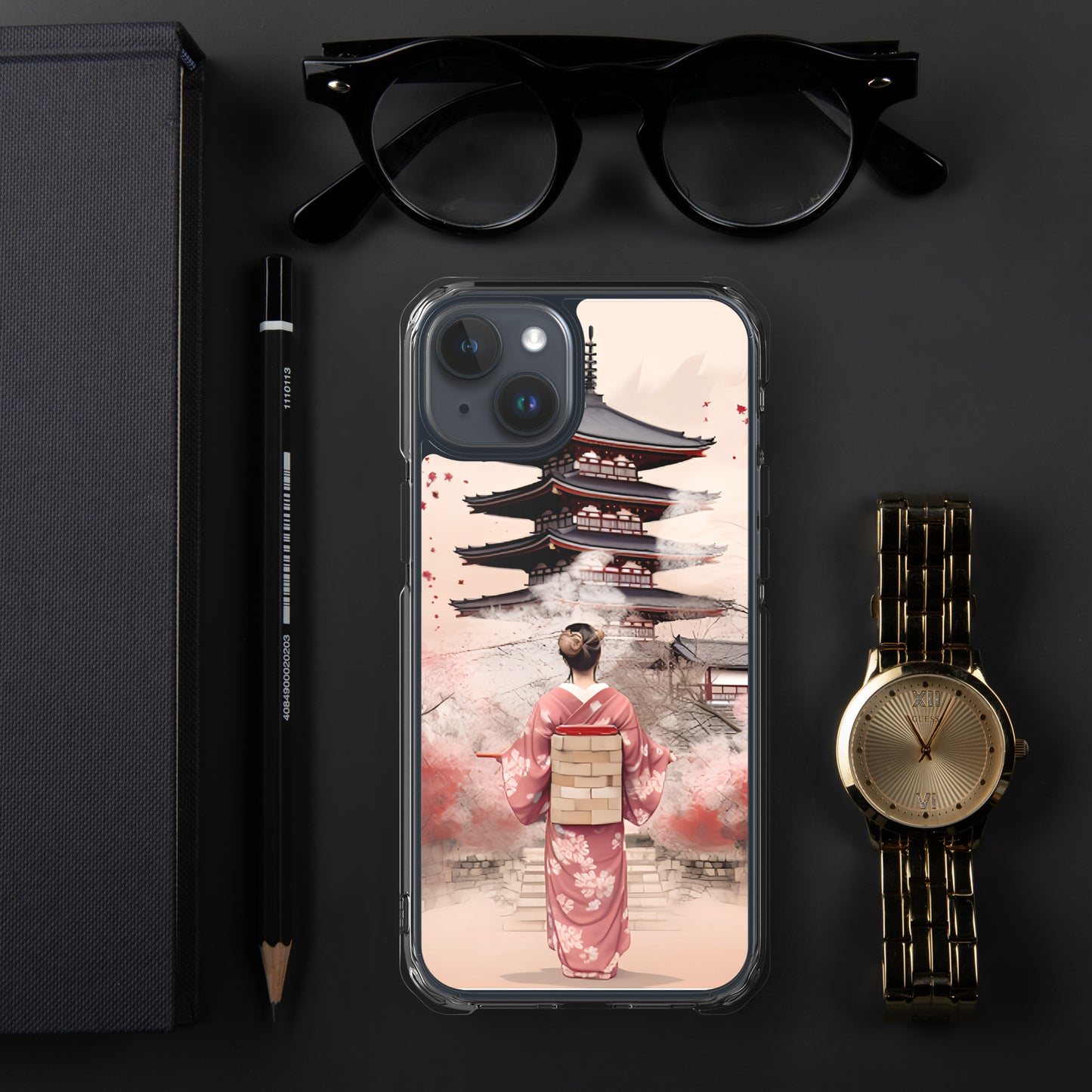 Coque pour iPhone® : Kyoto, geisha en rose