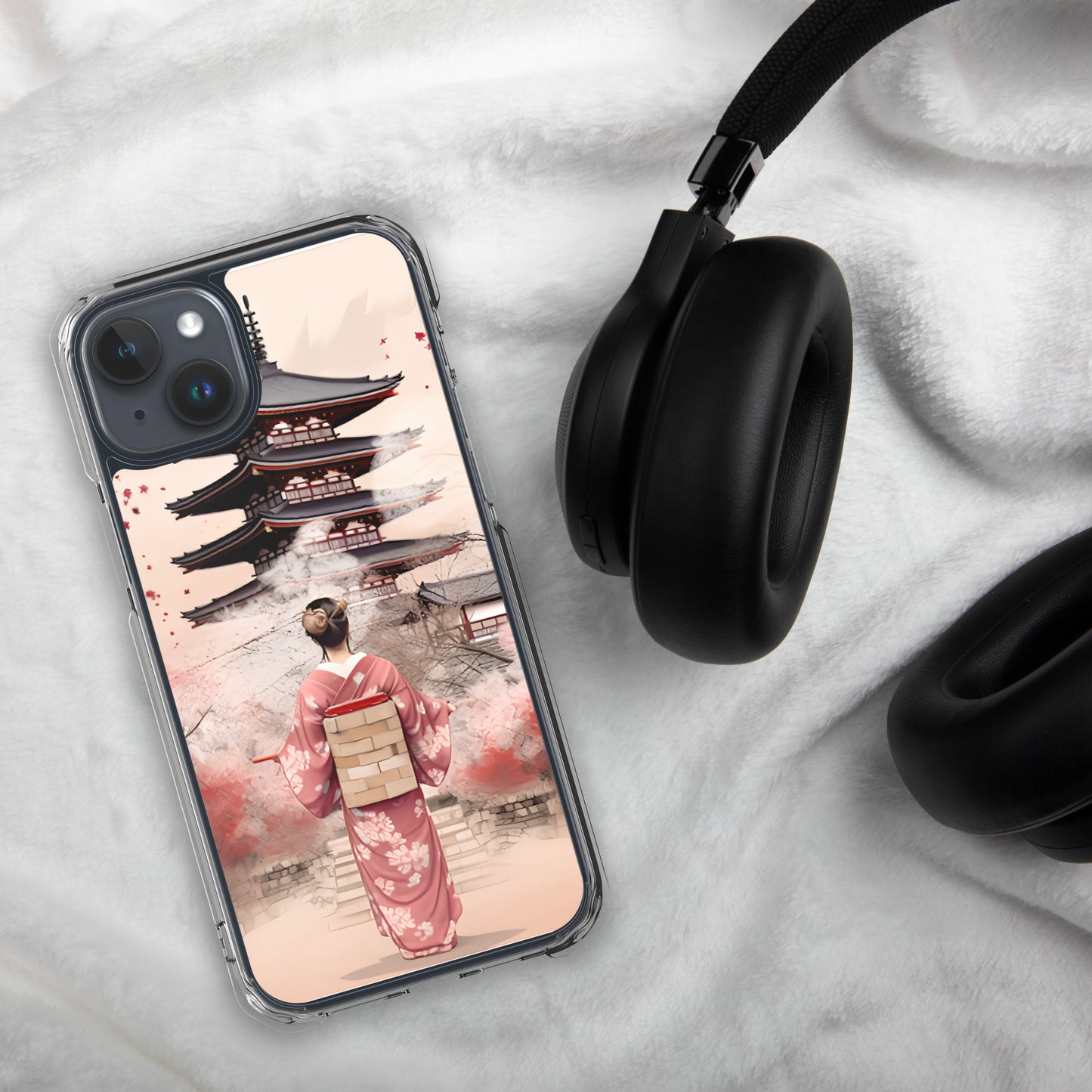 Coque pour iPhone® : Kyoto, geisha en rose