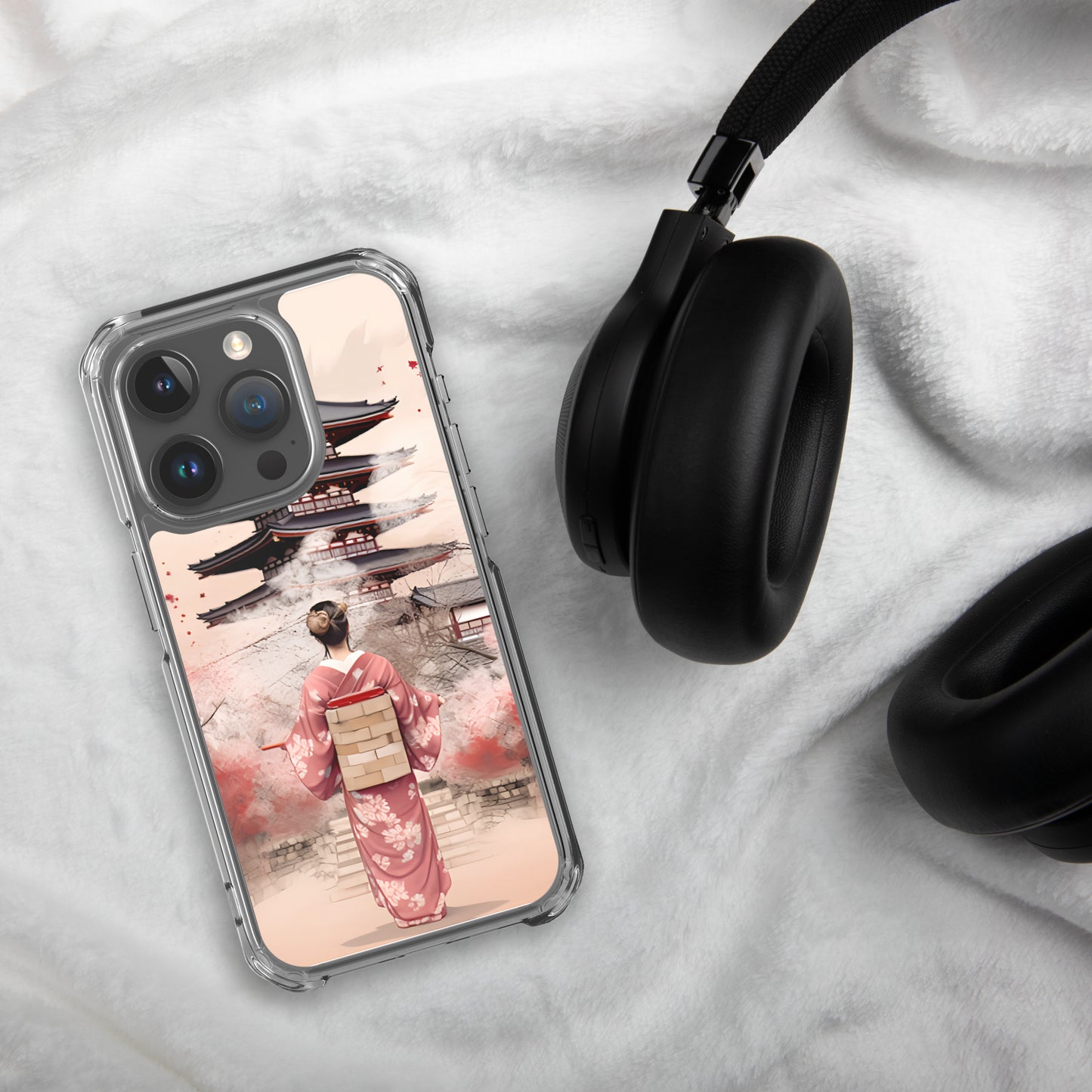 Coque pour iPhone® : Kyoto, geisha en rose