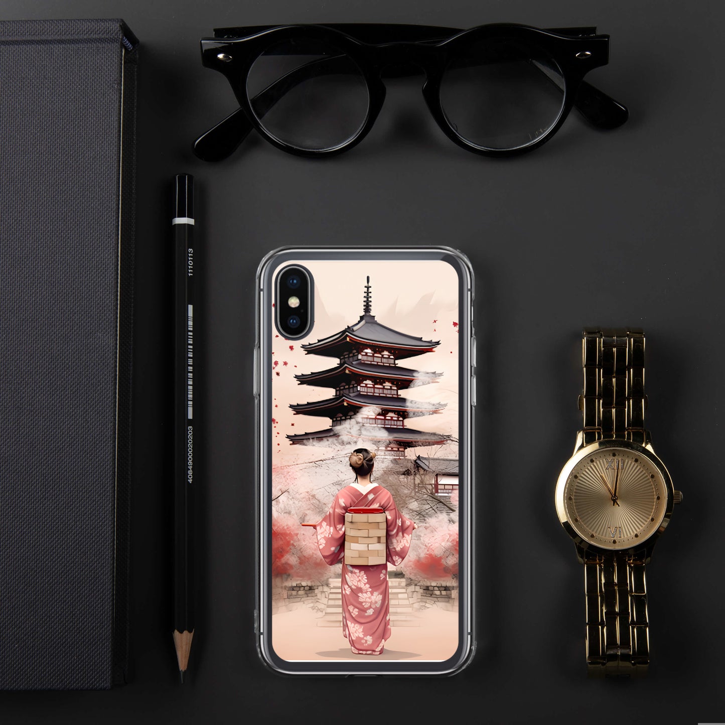 Coque pour iPhone® : Kyoto, geisha en rose