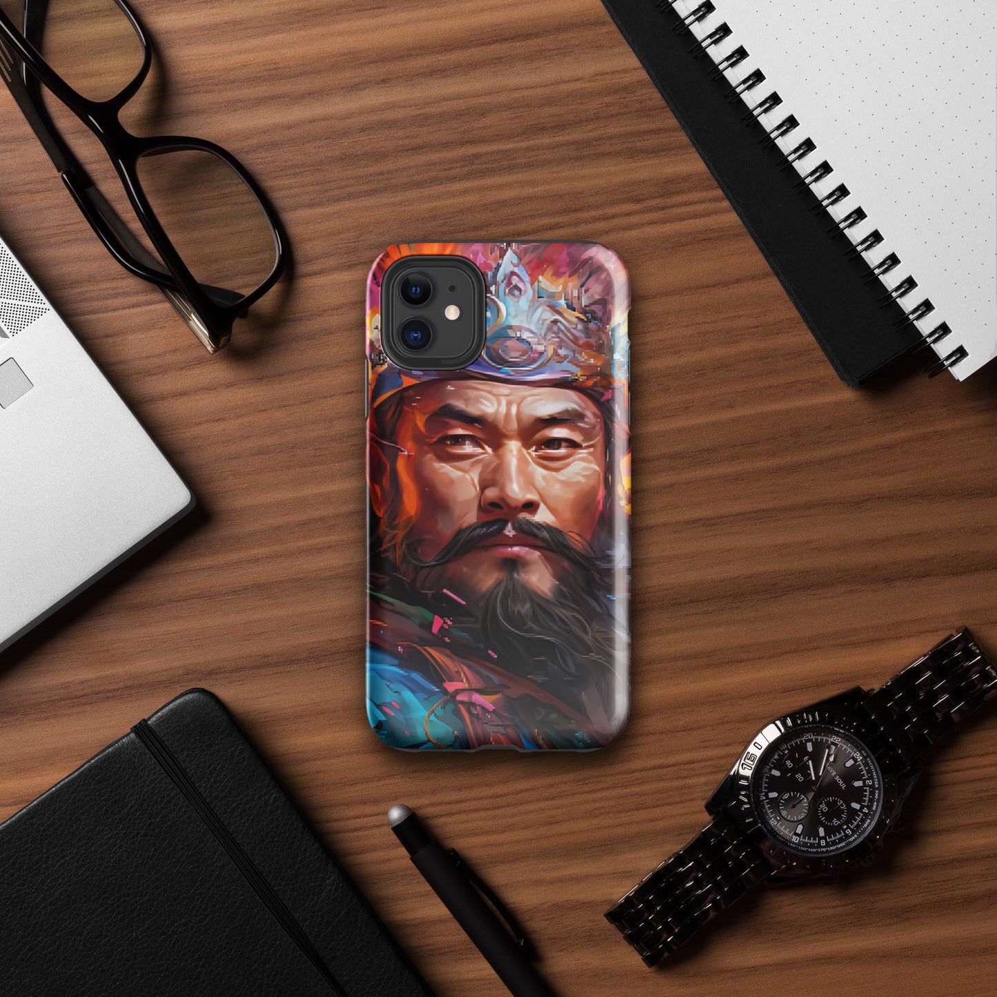 Coque d'iPhone® rigide : Genghis Khan, guerrier des steppes