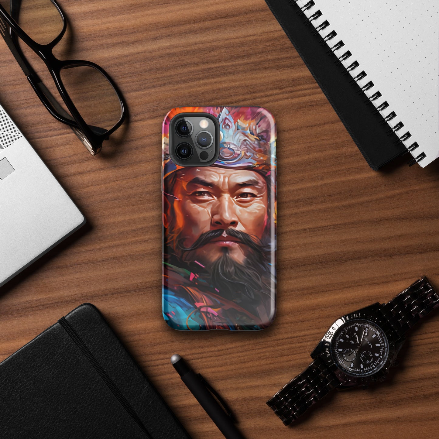 Coque d'iPhone® rigide : Genghis Khan, guerrier des steppes