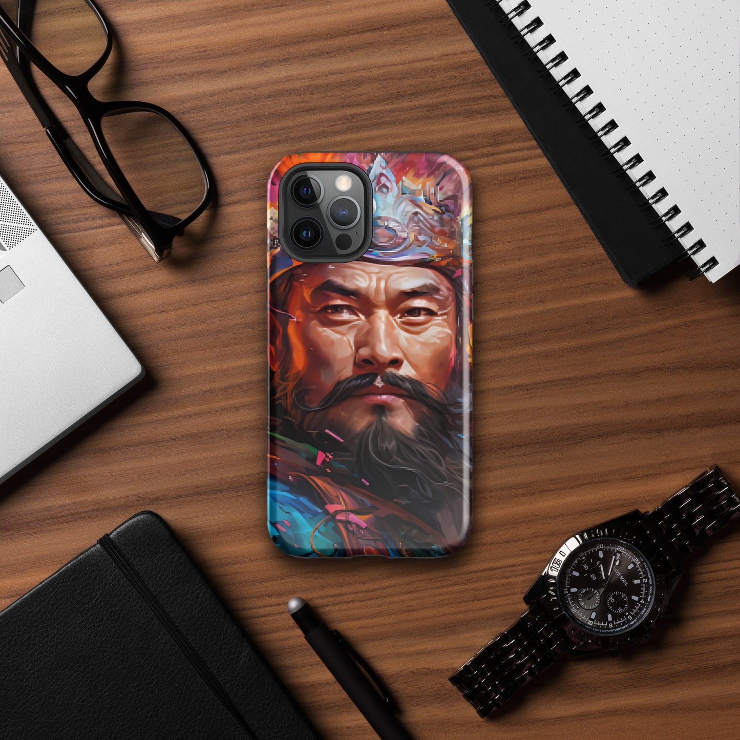 Coque d'iPhone® rigide : Genghis Khan, guerrier des steppes