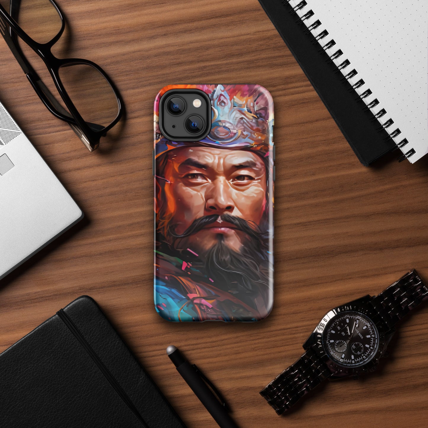 Coque d'iPhone® rigide : Genghis Khan, guerrier des steppes