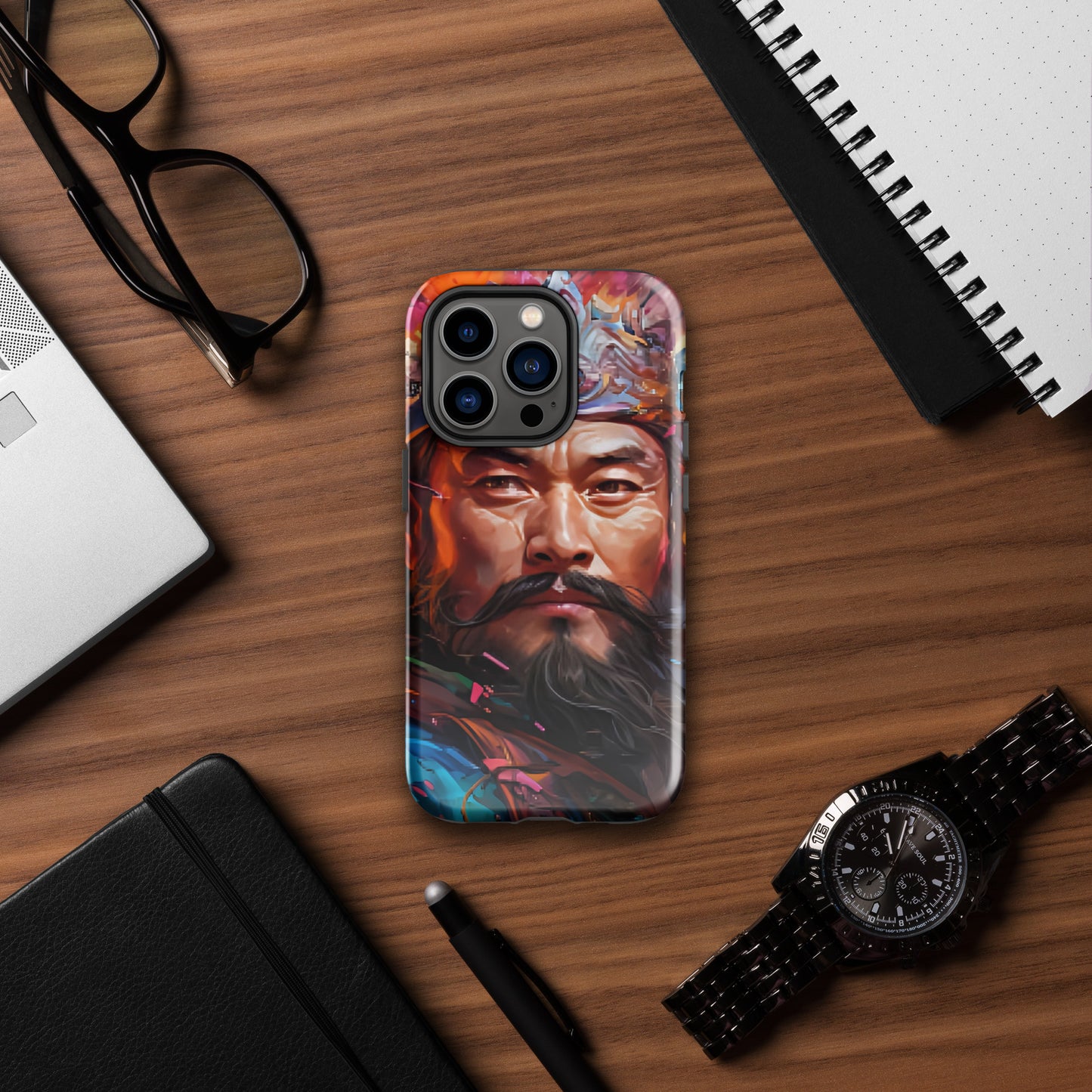 Coque d'iPhone® rigide : Genghis Khan, guerrier des steppes