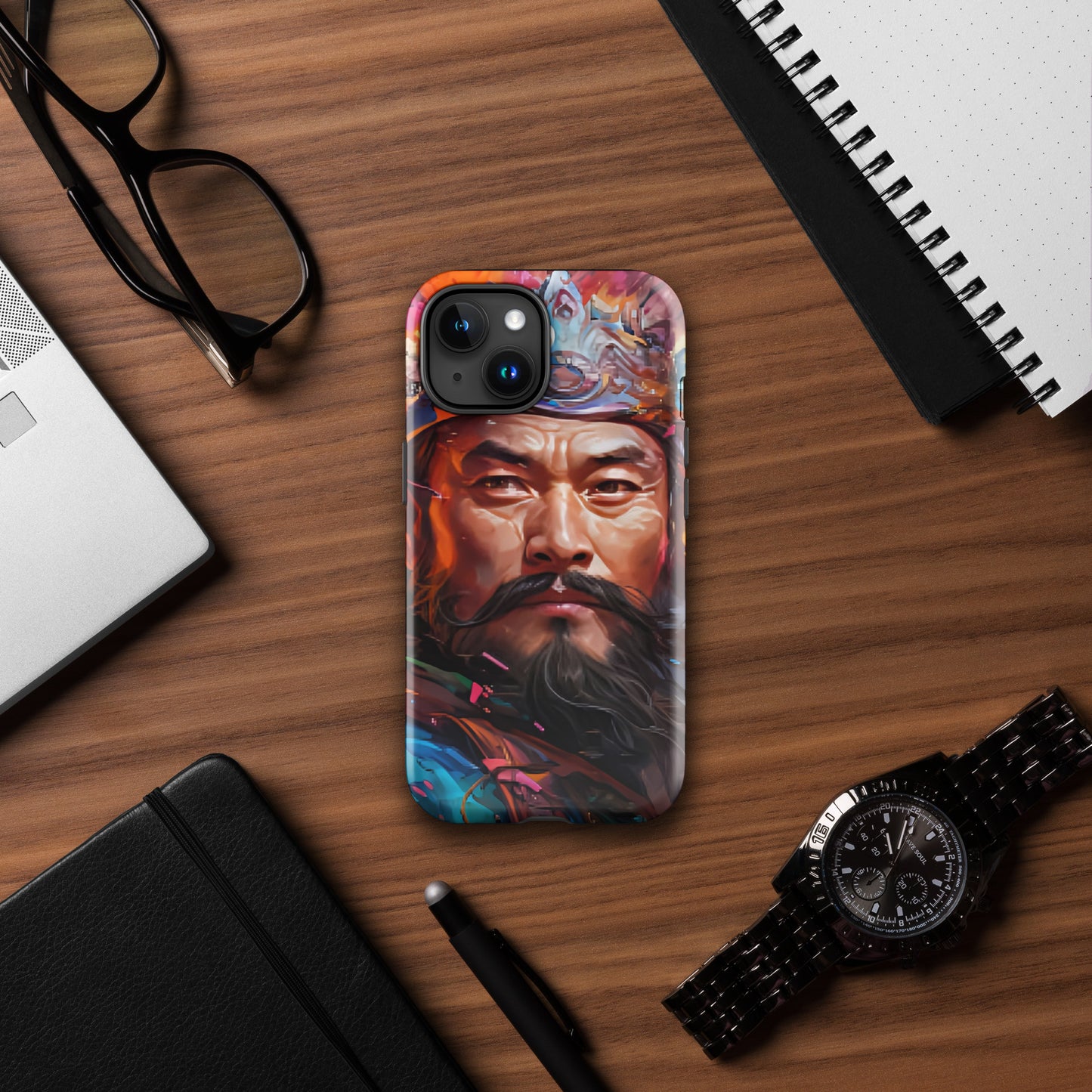 Coque d'iPhone® rigide : Genghis Khan, guerrier des steppes