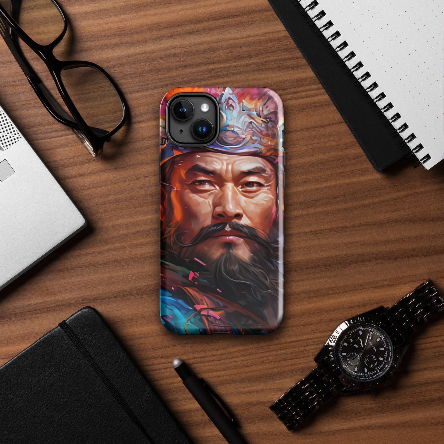 Coque d'iPhone® rigide : Genghis Khan, guerrier des steppes