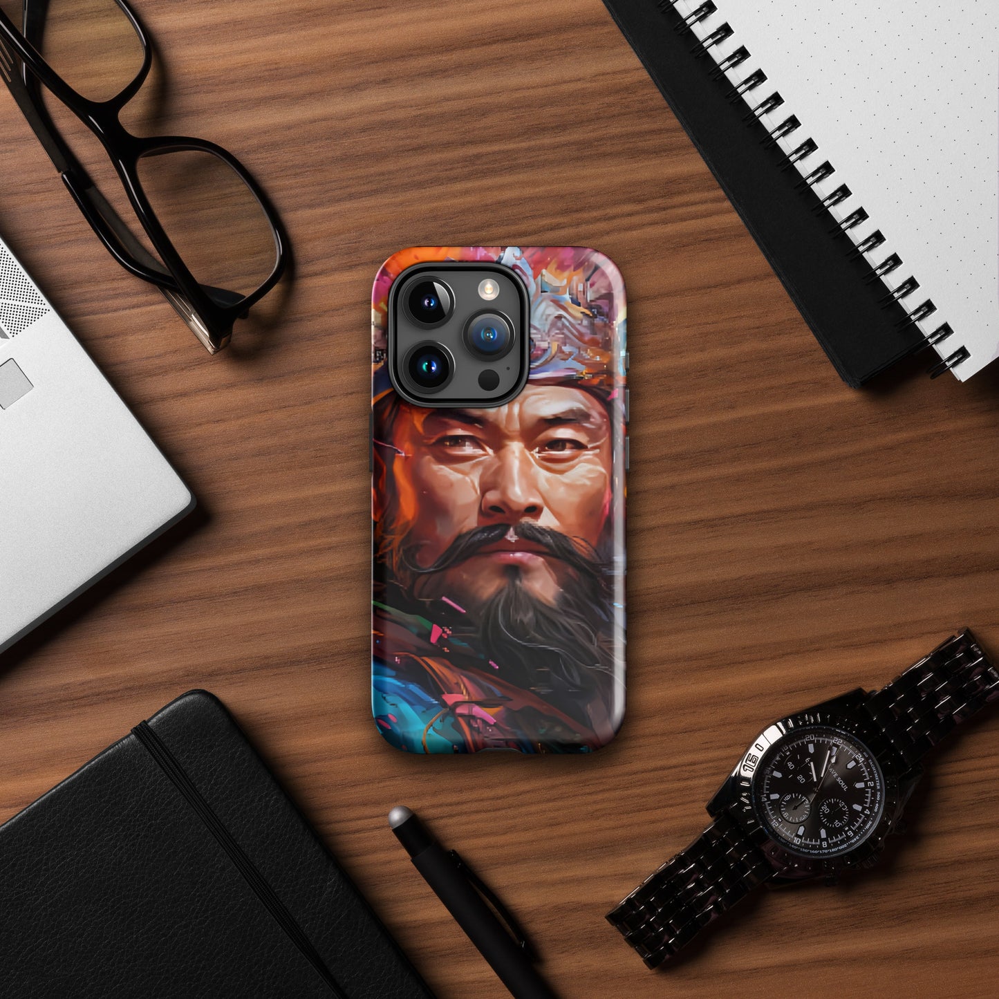 Coque d'iPhone® rigide : Genghis Khan, guerrier des steppes