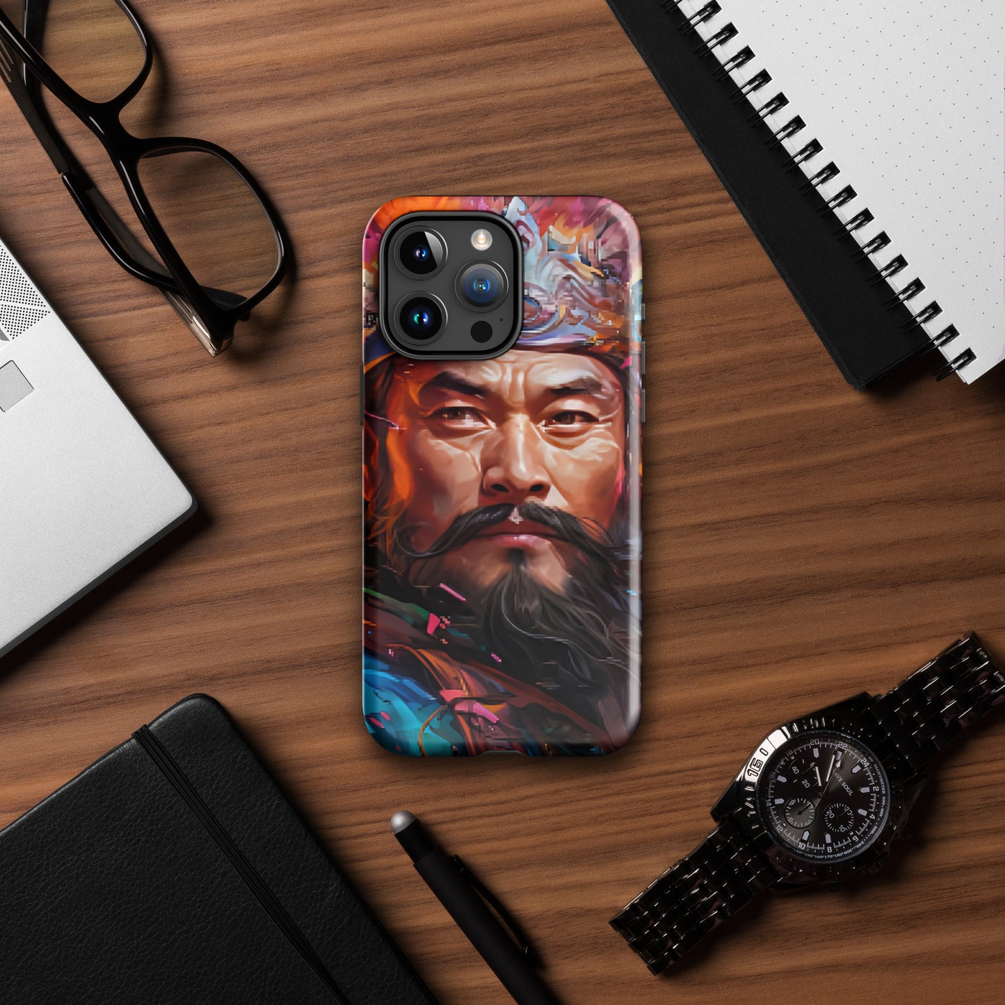 Coque d'iPhone® rigide : Genghis Khan, guerrier des steppes