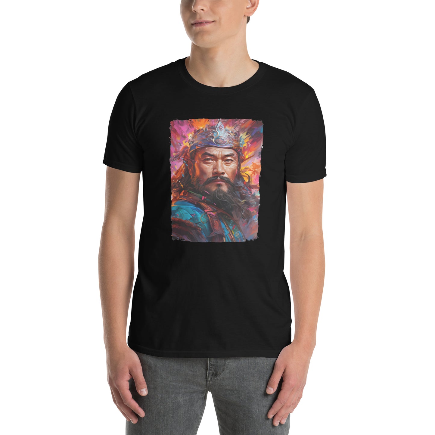 T-shirt Unisexe à Manches Courtes : Genghis Khan, guerrier des steppes