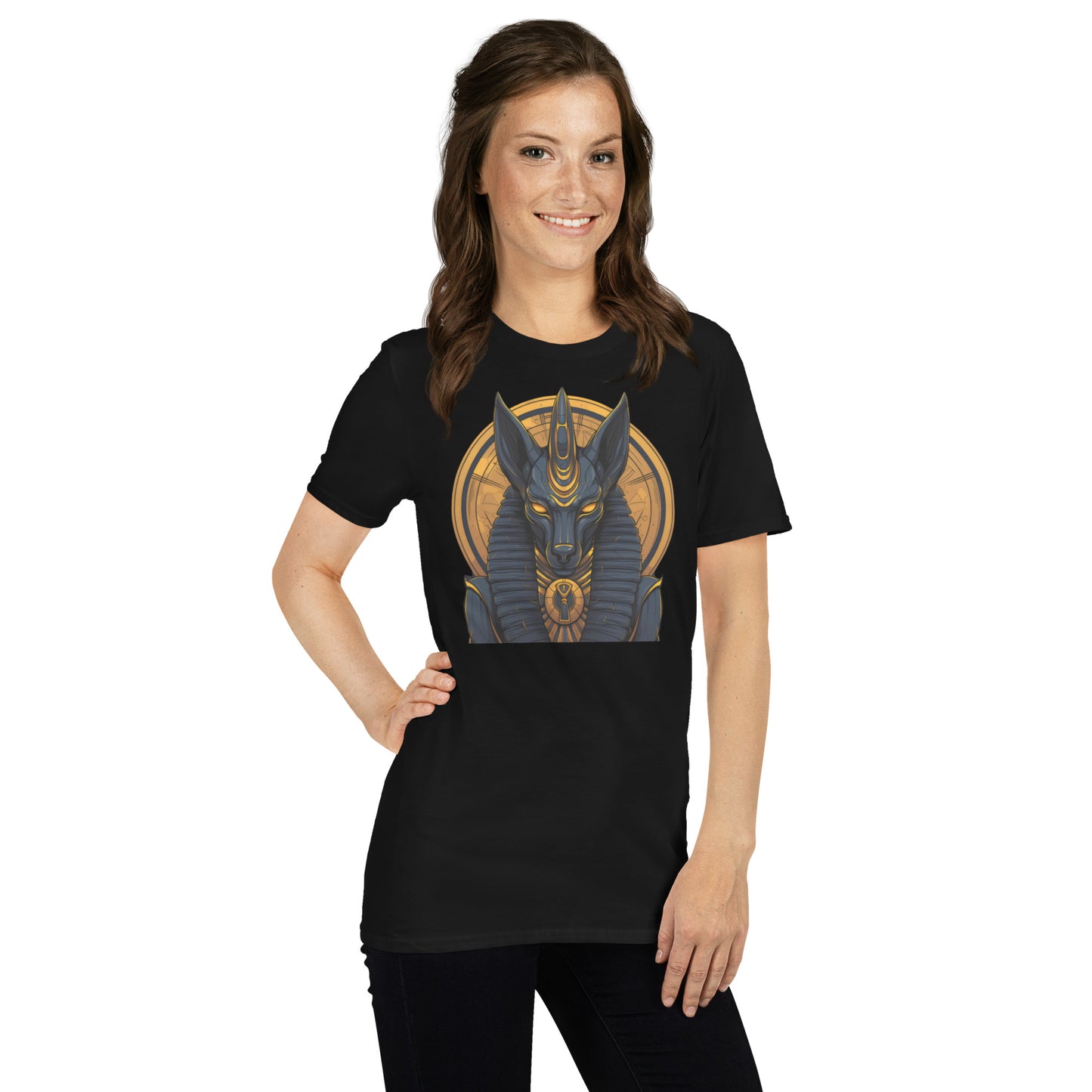 T-shirt Unisexe à Manches Courtes : Anubis, dieu de la mort et de la renaissance