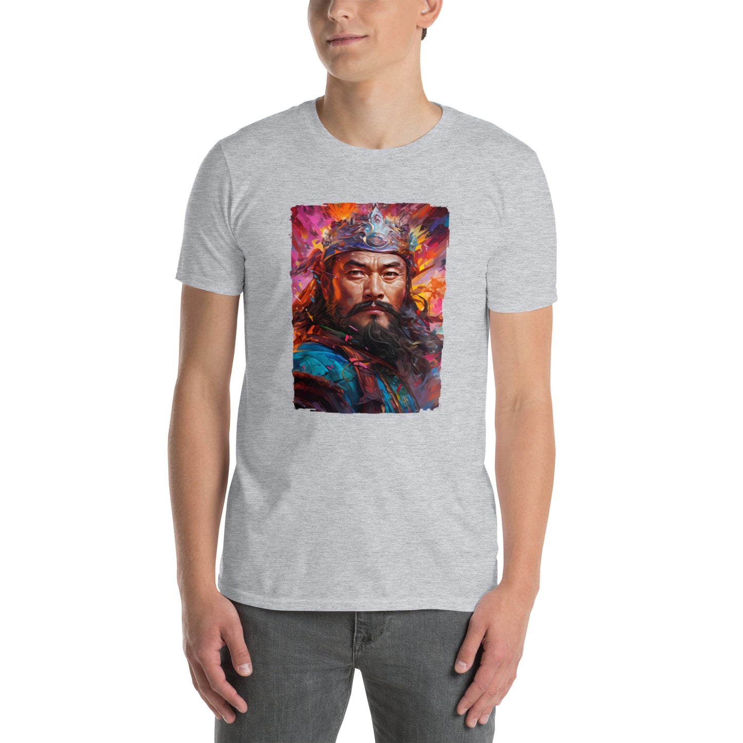 T-shirt Unisexe à Manches Courtes : Genghis Khan, guerrier des steppes