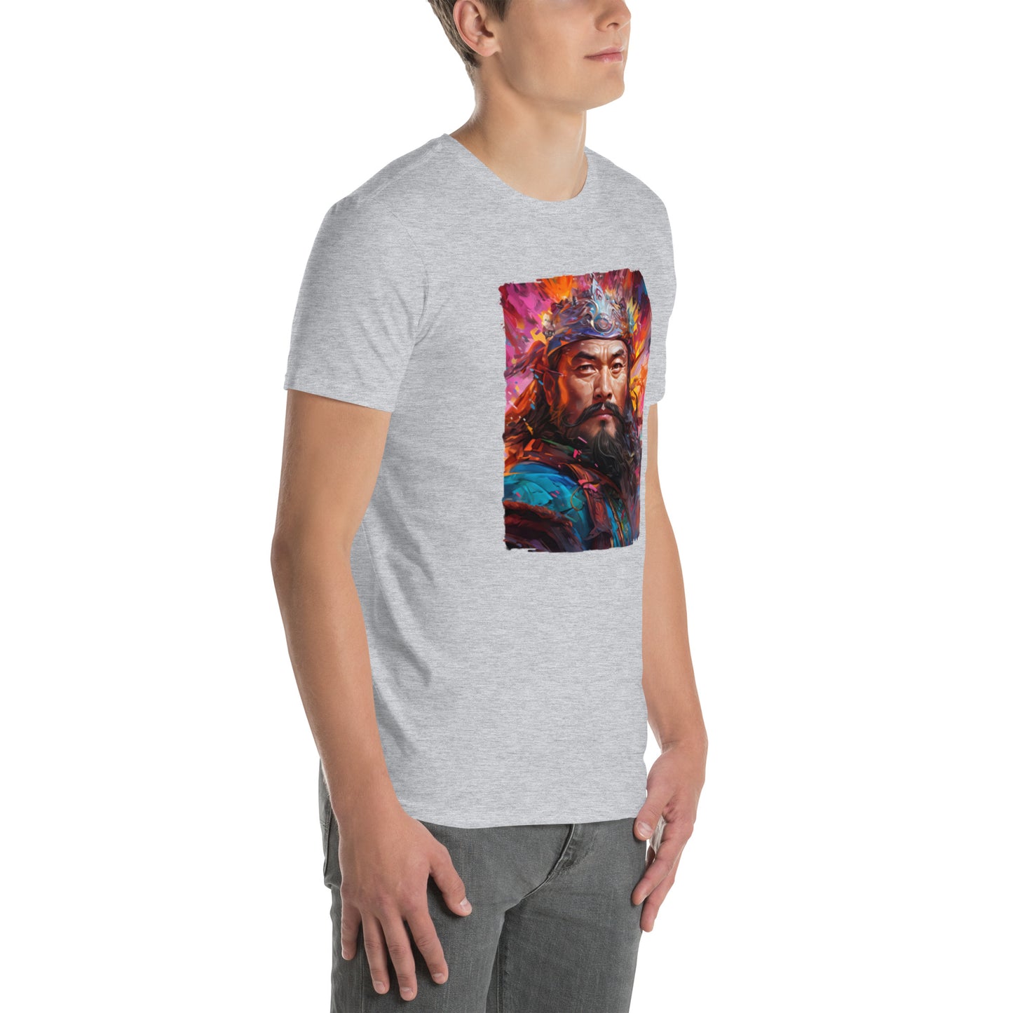 T-shirt Unisexe à Manches Courtes : Genghis Khan, guerrier des steppes