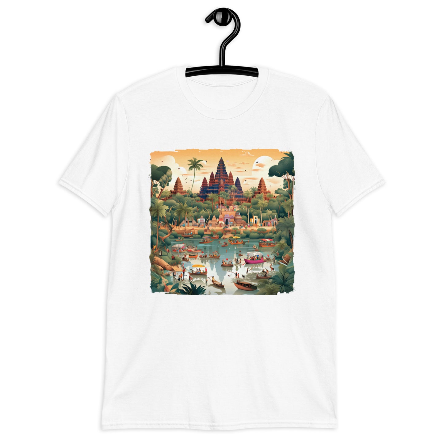 T-shirt Unisexe à Manches Courtes : Angkor Wat, trésor architectural