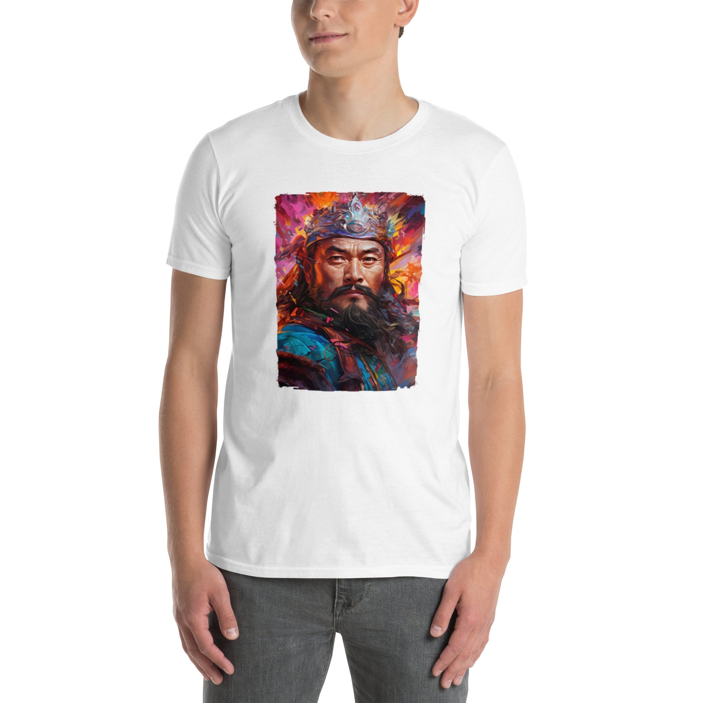 T-shirt Unisexe à Manches Courtes : Genghis Khan, guerrier des steppes