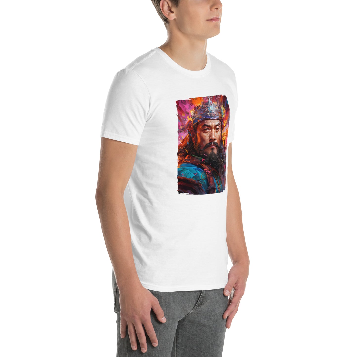 T-shirt Unisexe à Manches Courtes : Genghis Khan, guerrier des steppes