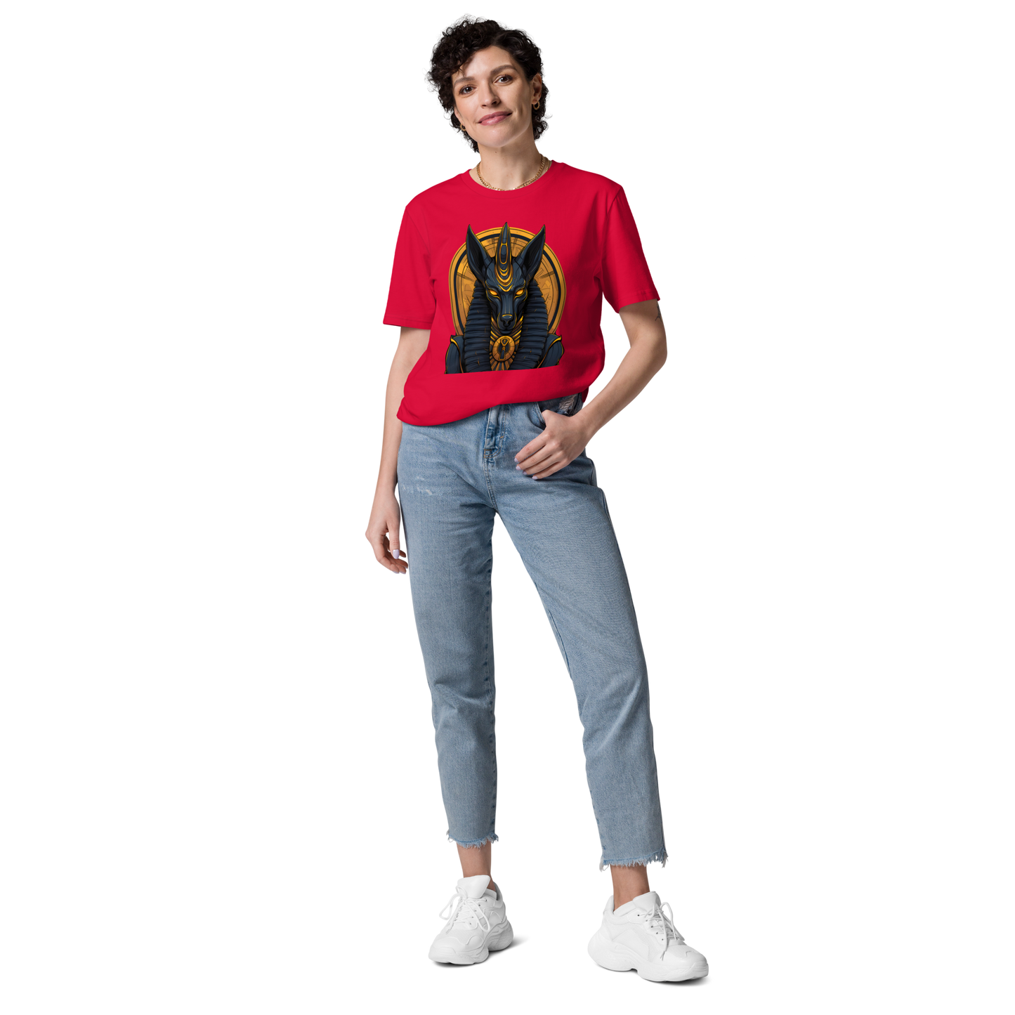 T-shirt unisexe en coton biologique : Anubis, Dieu de la mort et de la renaissance