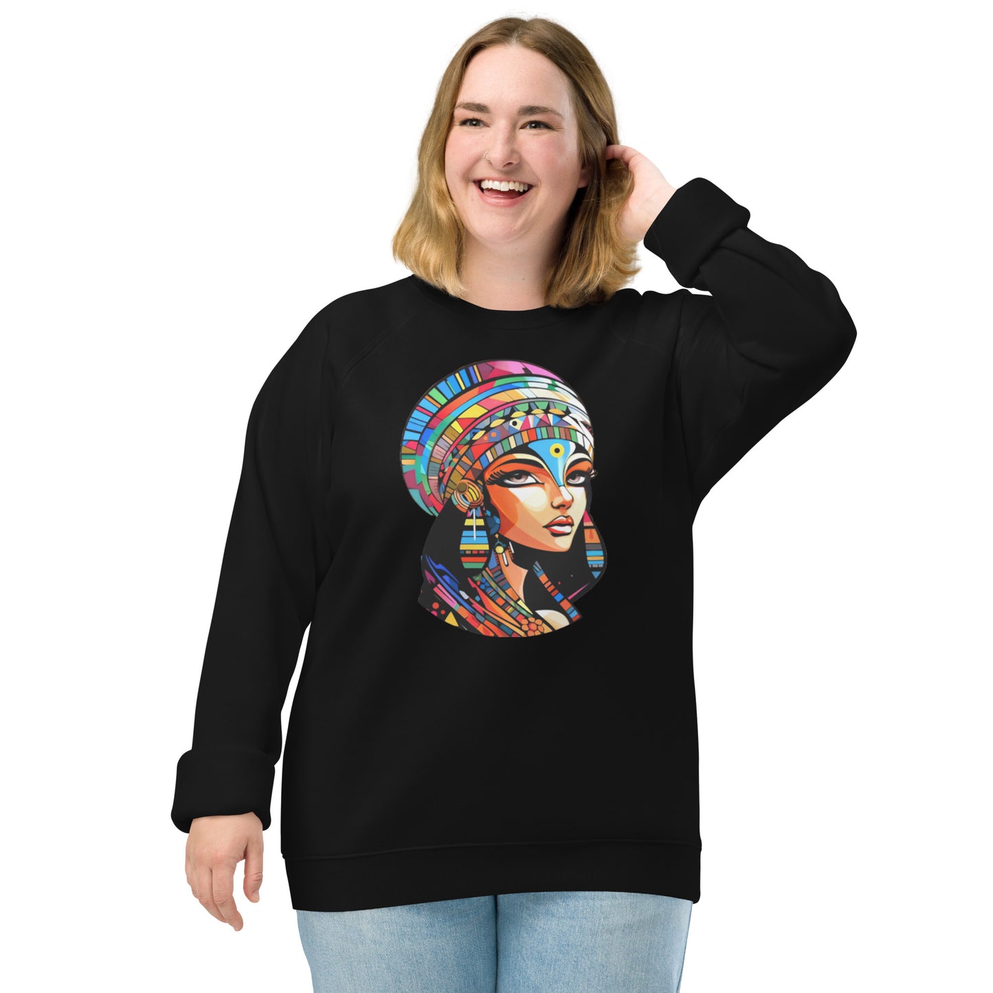 Sweatshirt écologique raglan unisexe : La dernière Reine d'Egypte