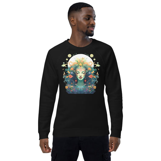 Sweatshirt écologique raglan unisexe : Hathor, déesse originelle