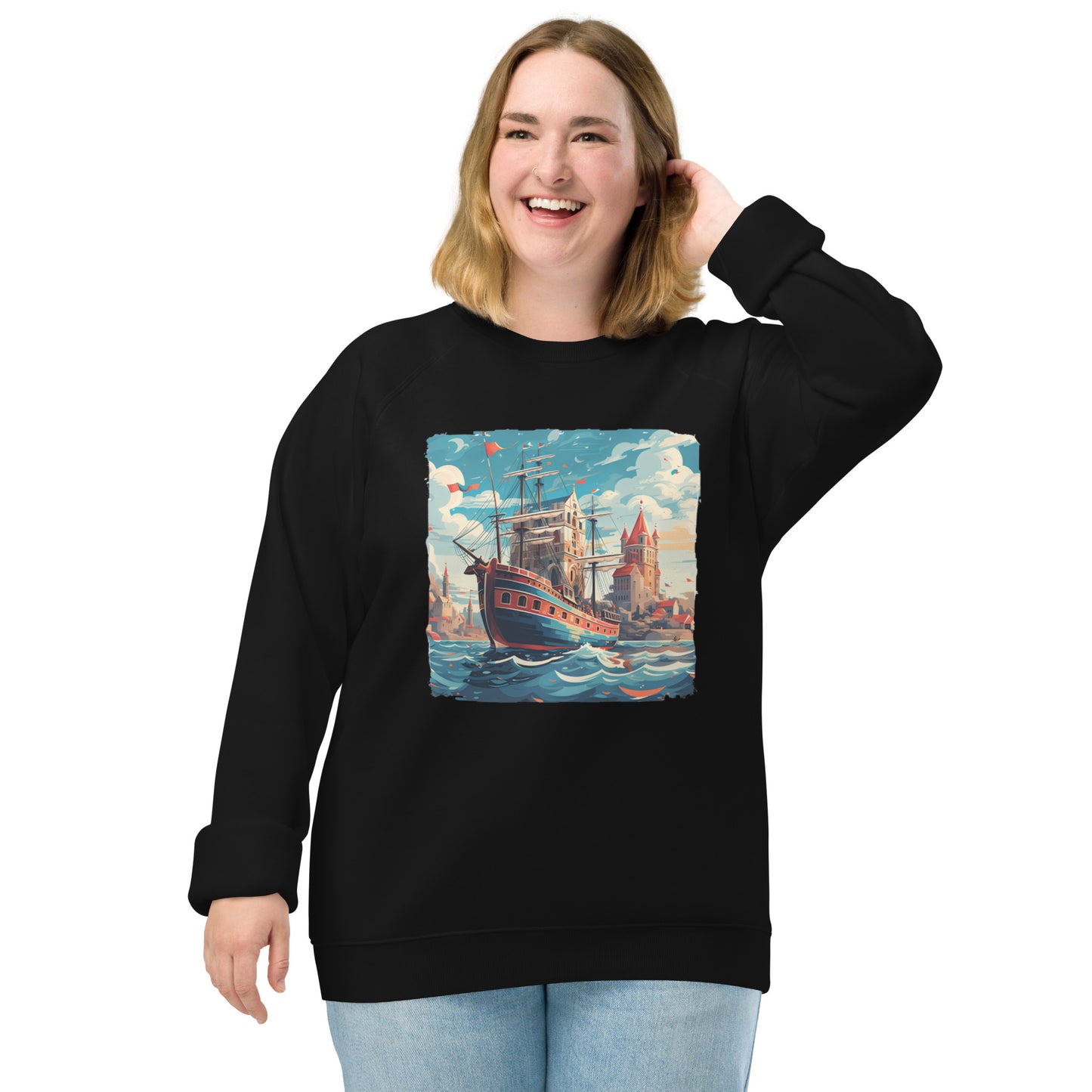 Sweatshirt écologique raglan unisexe : La Ligue Hanséatique